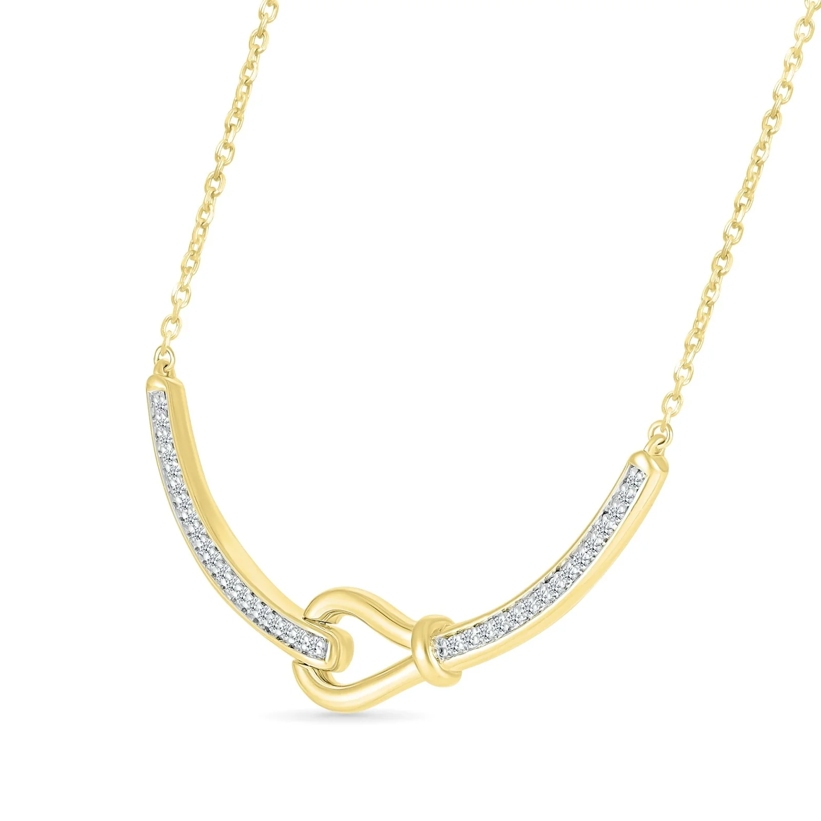 Yellow Gold Diamond Knot Pendant Necklace - Image 5