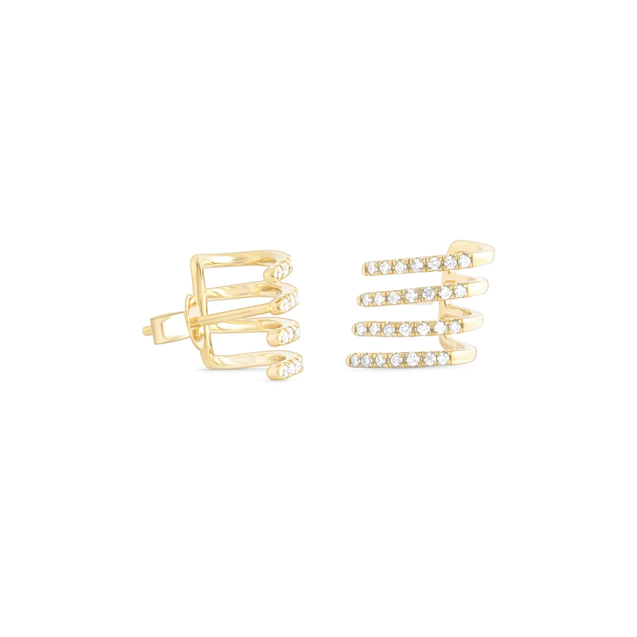Yellow Gold Diamond Huggie Earring