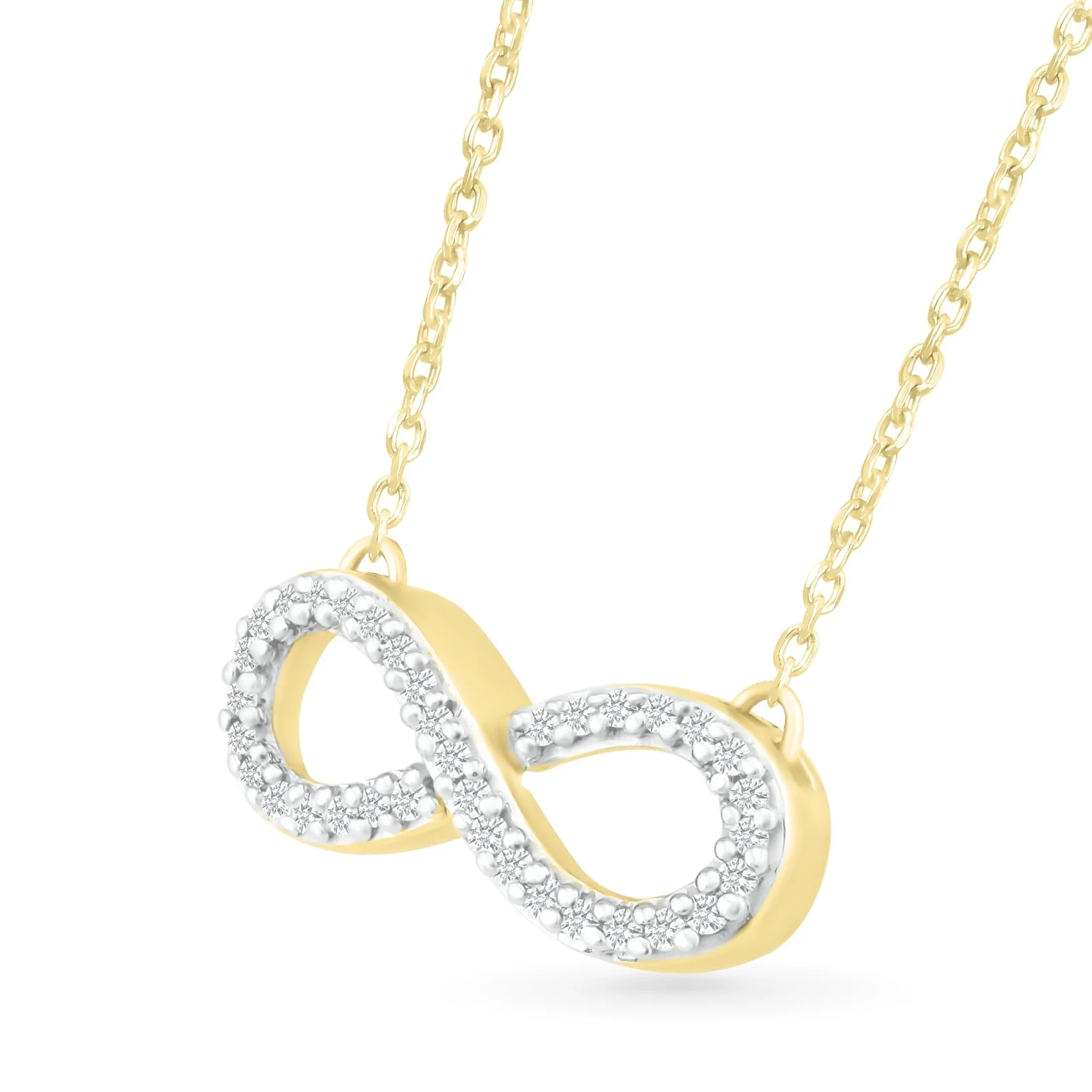 Yellow Gold Diamond Infinity Pendant Necklace - Image 4