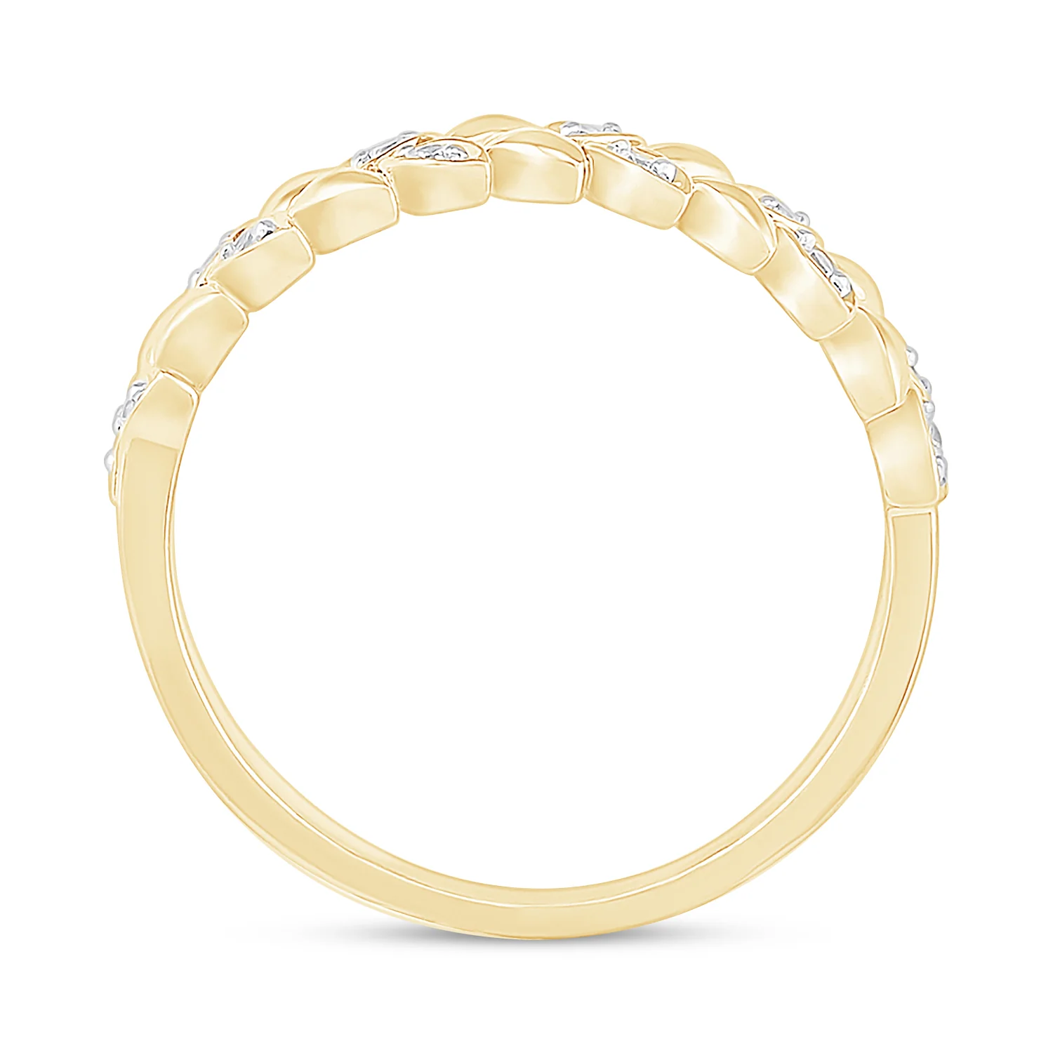 Diamond and Gold Vine Ring in Solid 10k Yellow Gold - Image 2