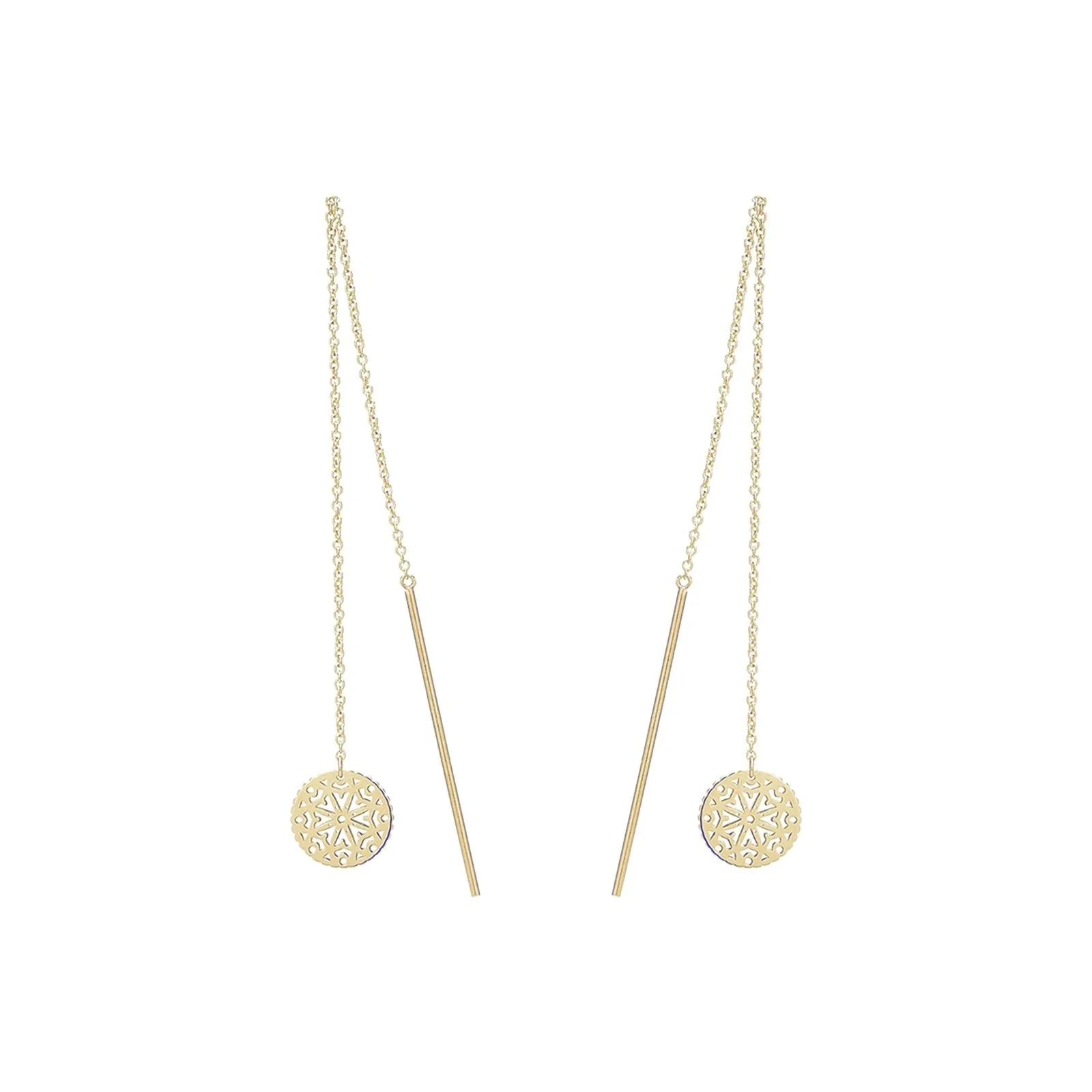 Yellow Gold Medallion Double Piercing Chain