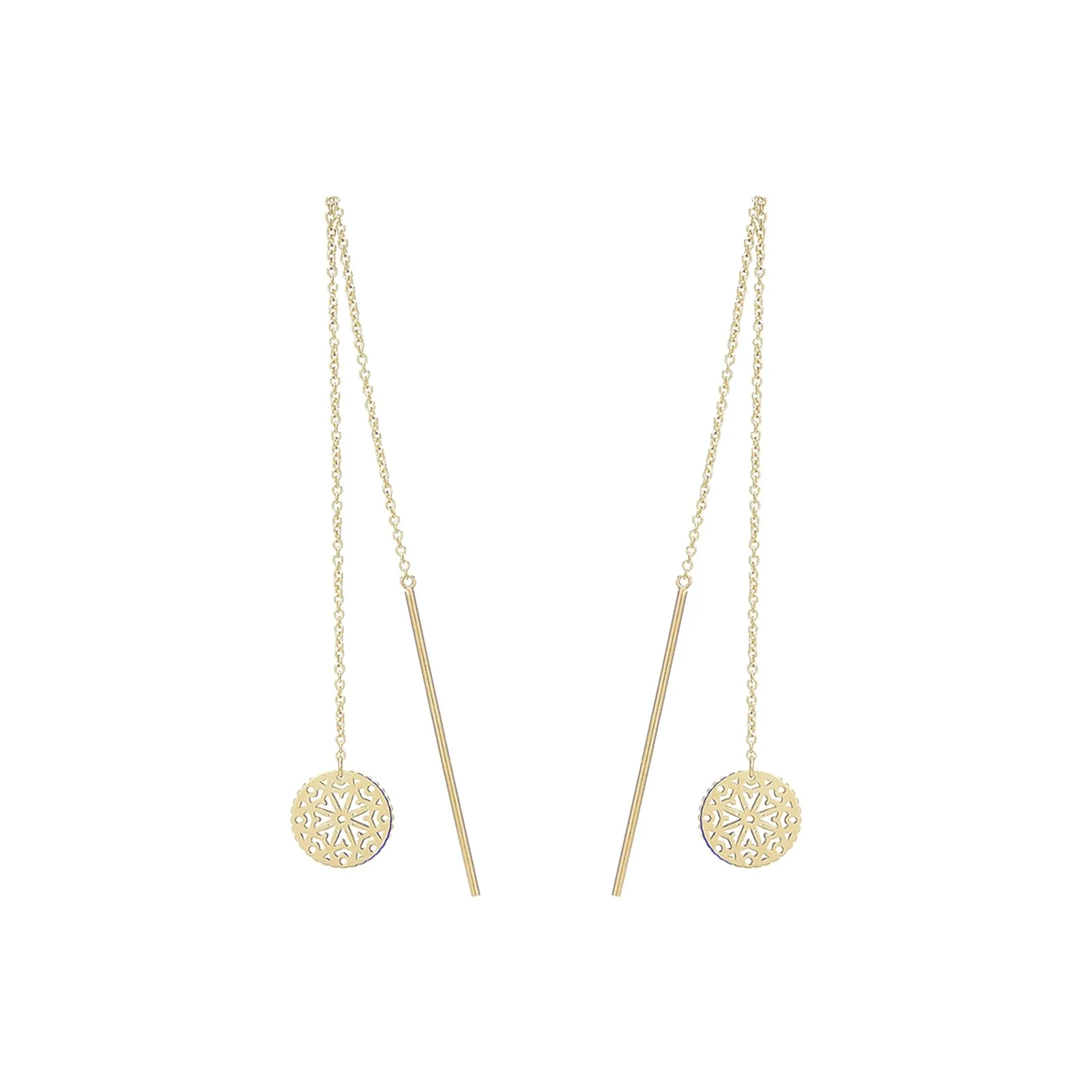 Yellow Gold Dainty Disc Threader