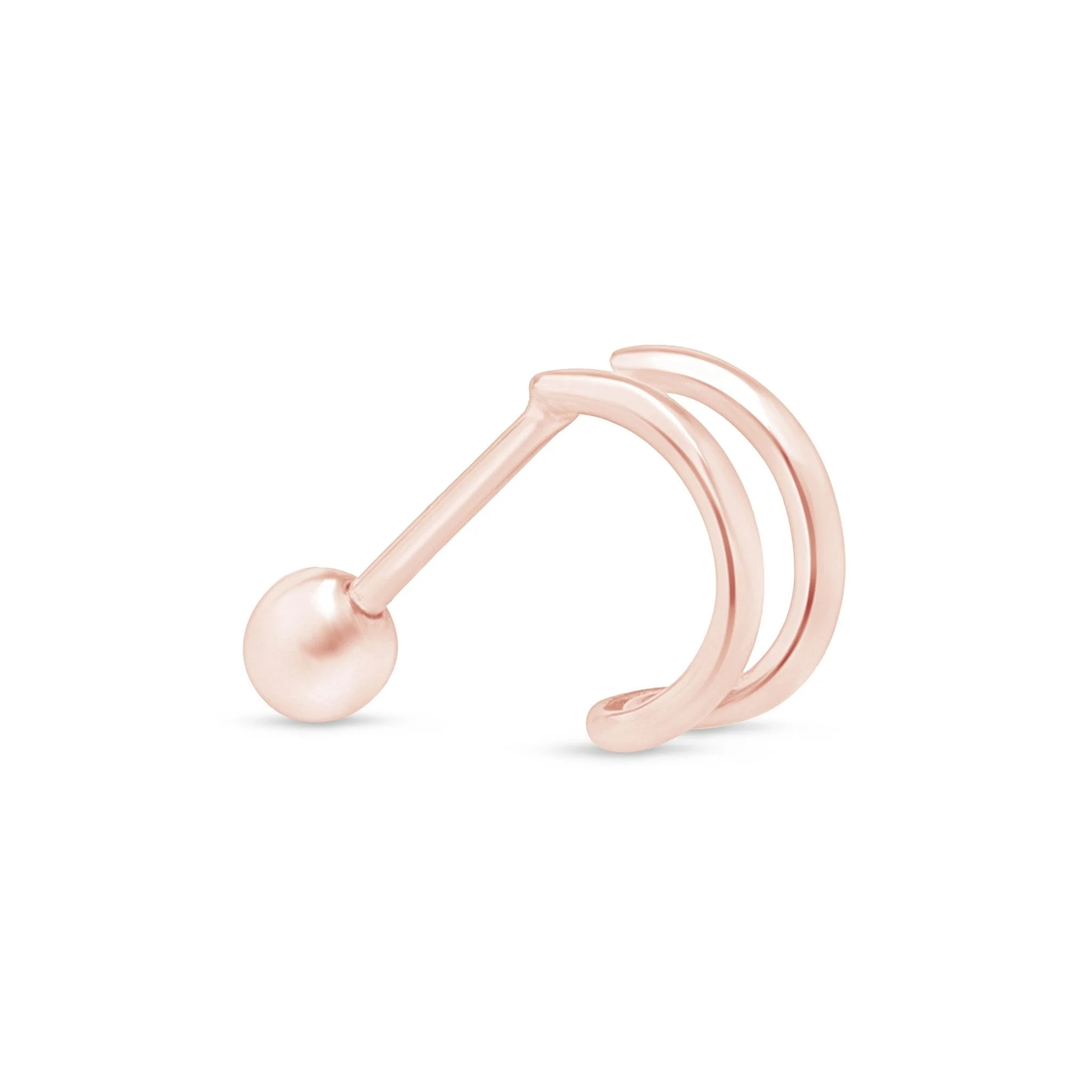 Rose Gold Double Hoop Illusion Ear Cuff