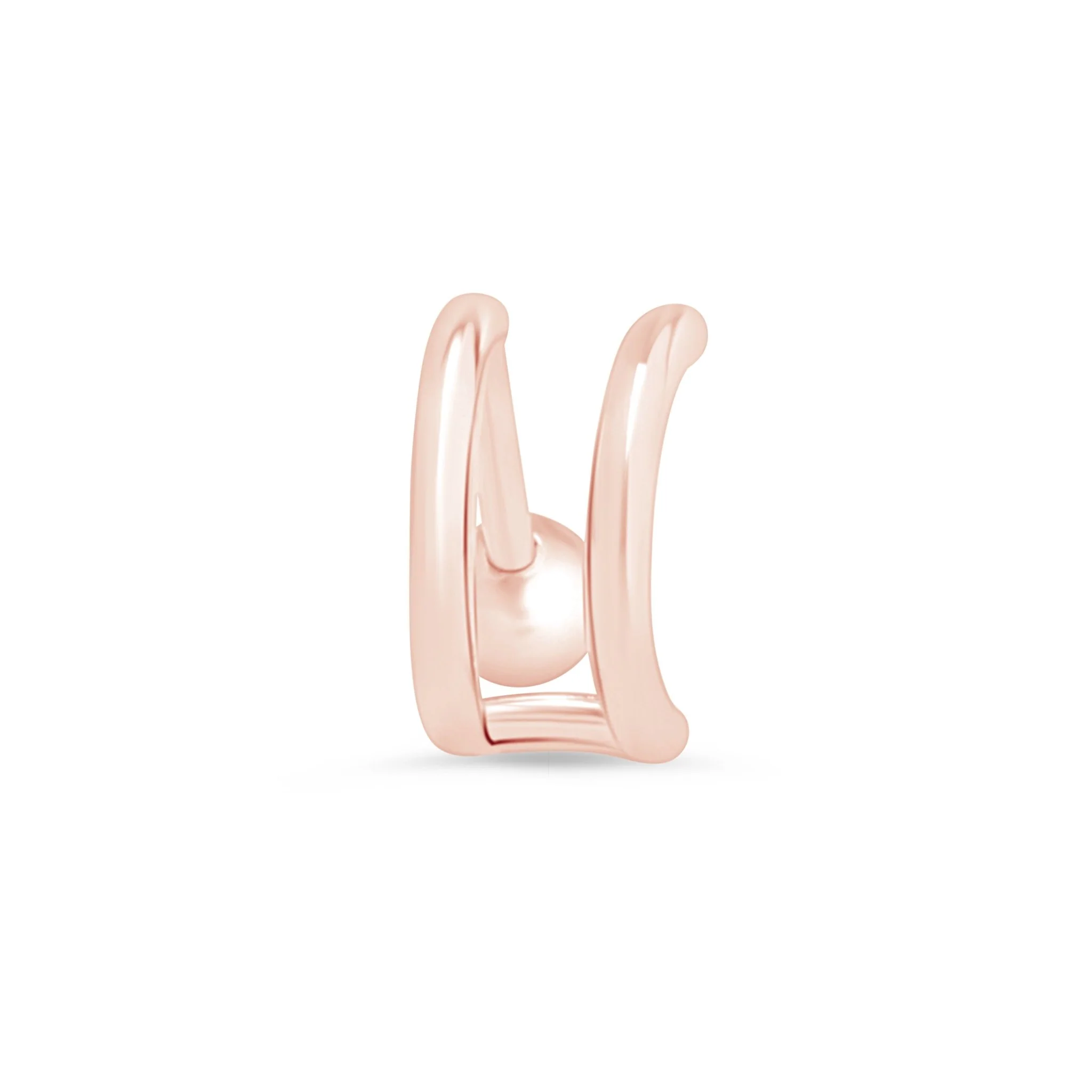 Rose Gold Double Hoop Illusion Ear Cuff - Image 7