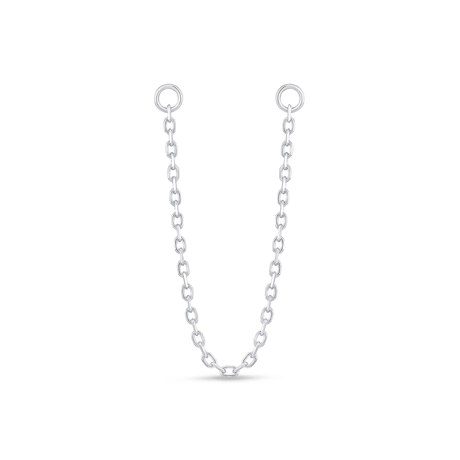 White Gold Double Piercing Chain