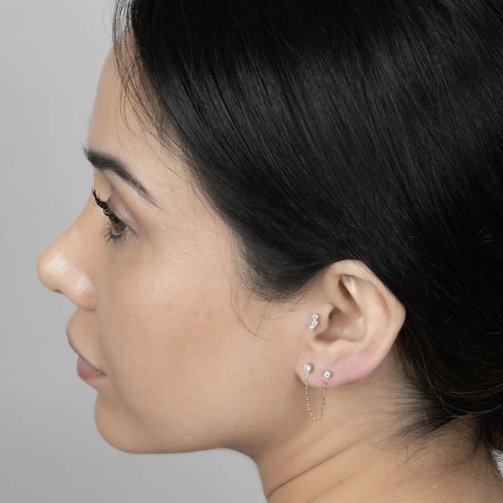 White Gold Double Piercing Chain - Image 5