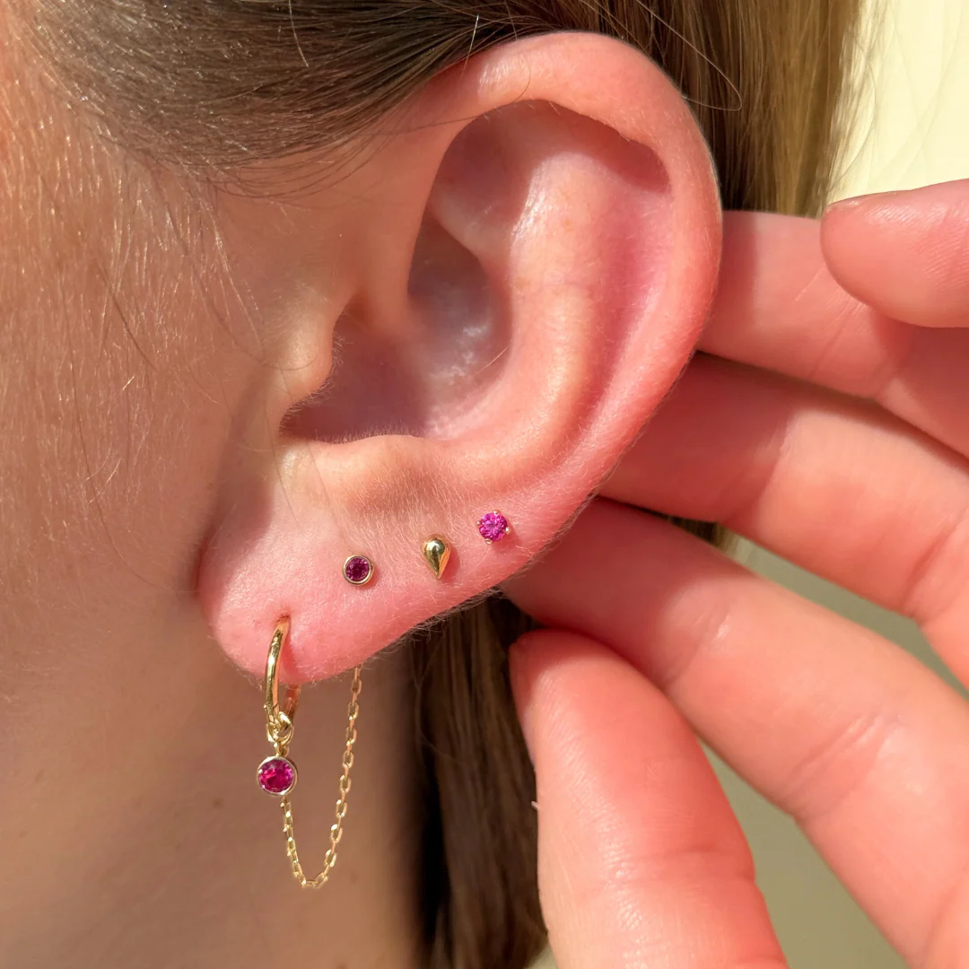 White Gold Double Piercing Chain - Image 7