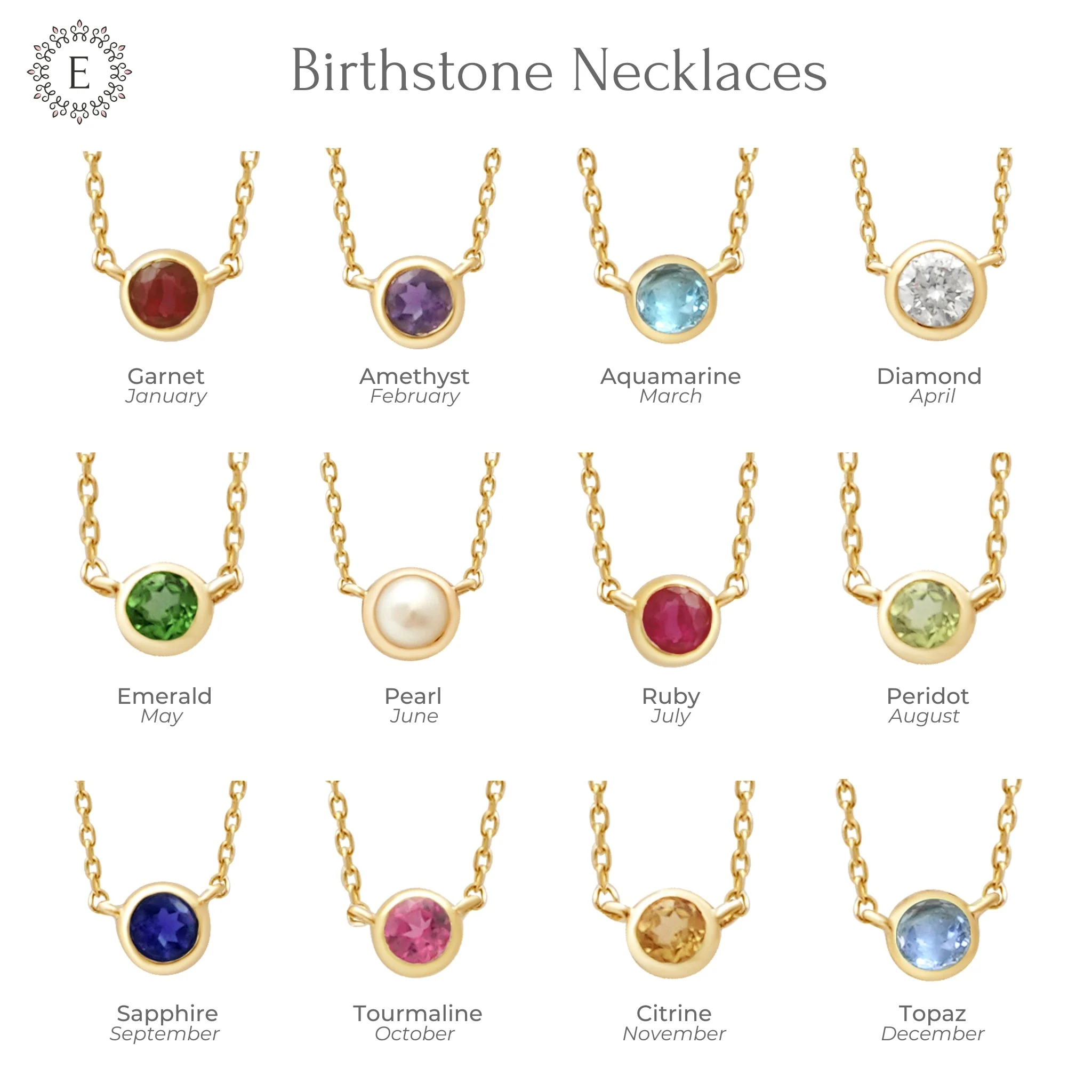Yellow Gold Emerald Bezel Station Necklace - Image 11