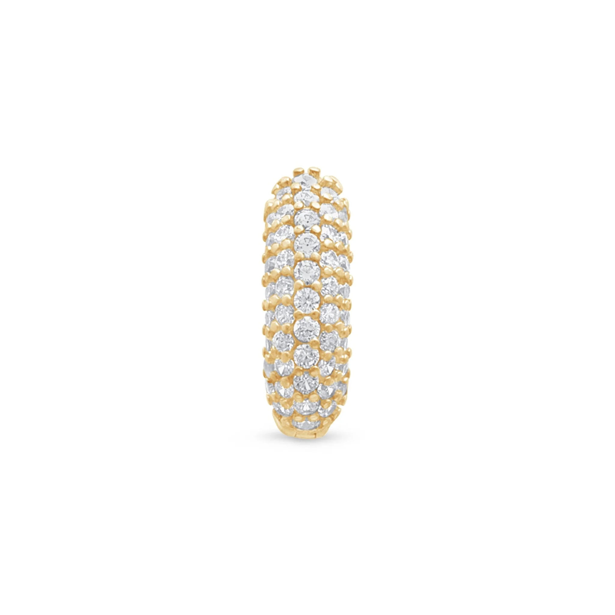 Yellow Gold Five Row Bubble Huggie Hoop - Image 4
