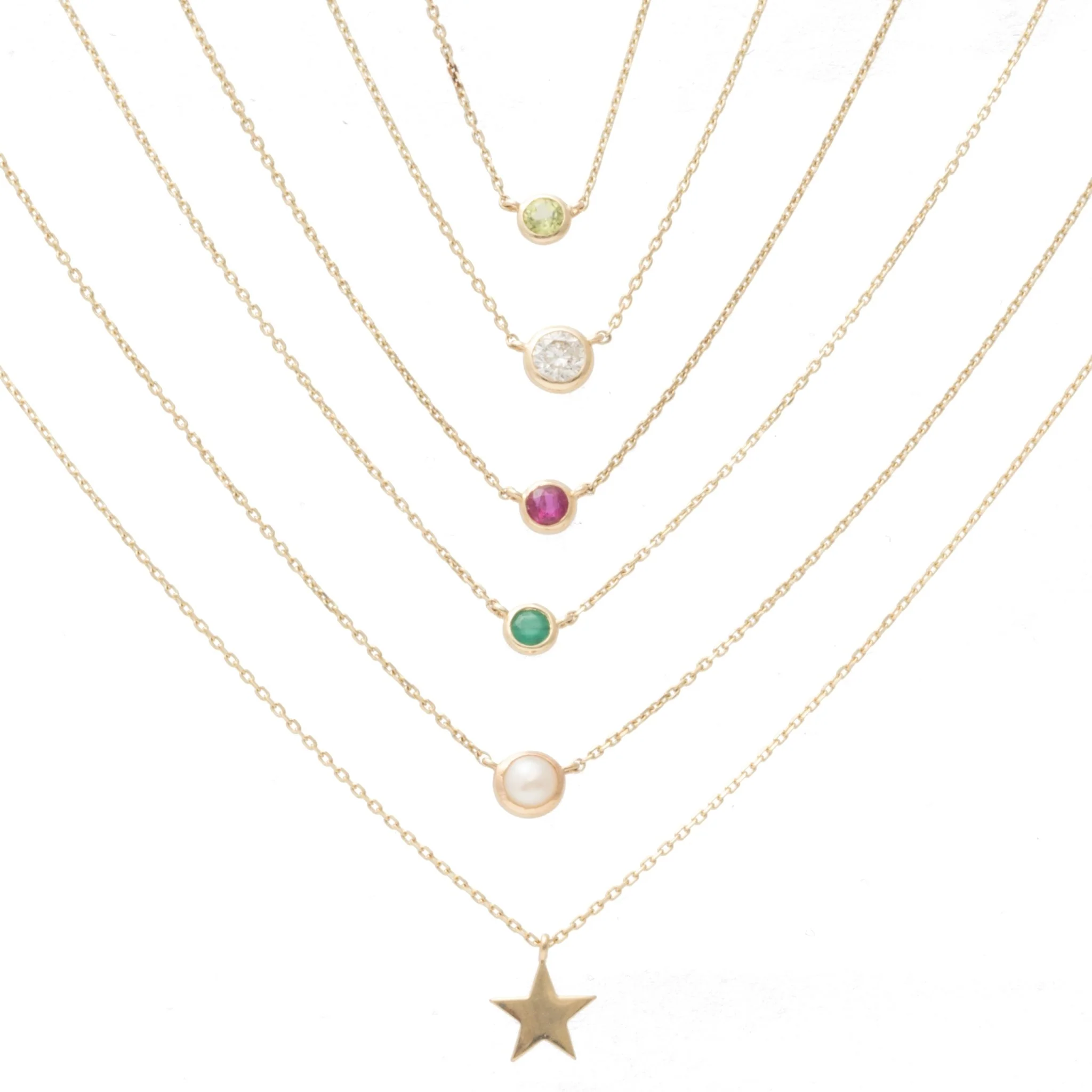 Yellow Gold Freshwater Pearl Bezel Station Necklace - Image 6