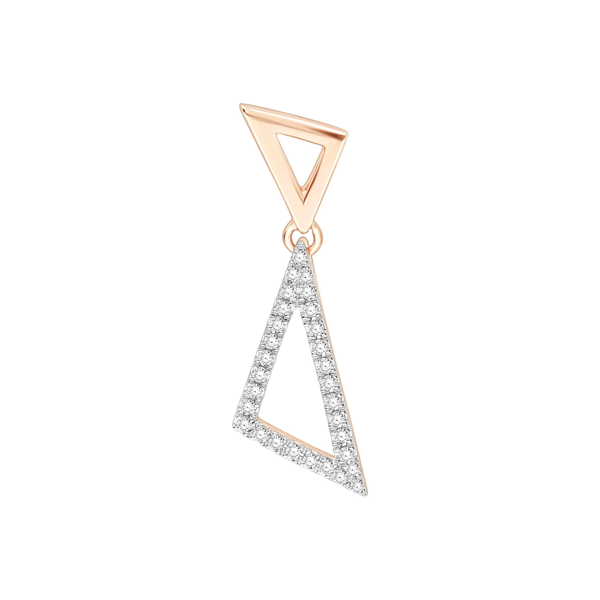 Yellow Gold Diamond Triangle Drop - Image 3