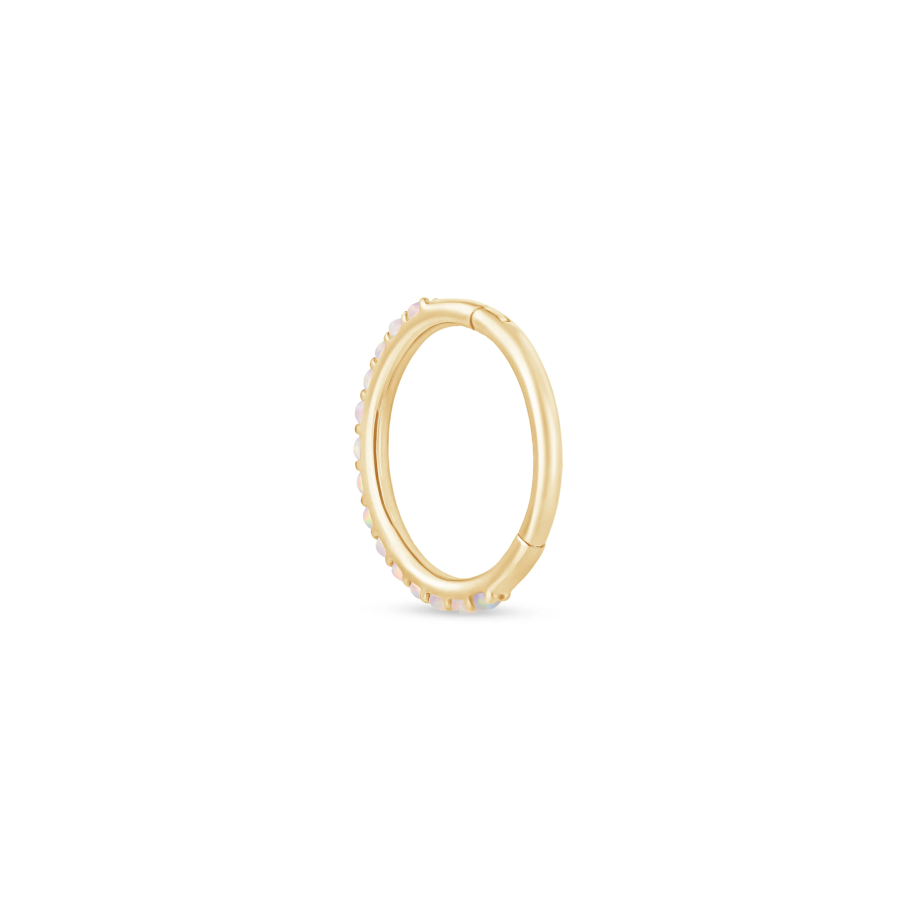 Yellow Gold Opal Cartilage Hoop - Image 10