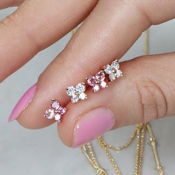 Rose Gold Pink Tourmaline Butterfly Stud - Image 4