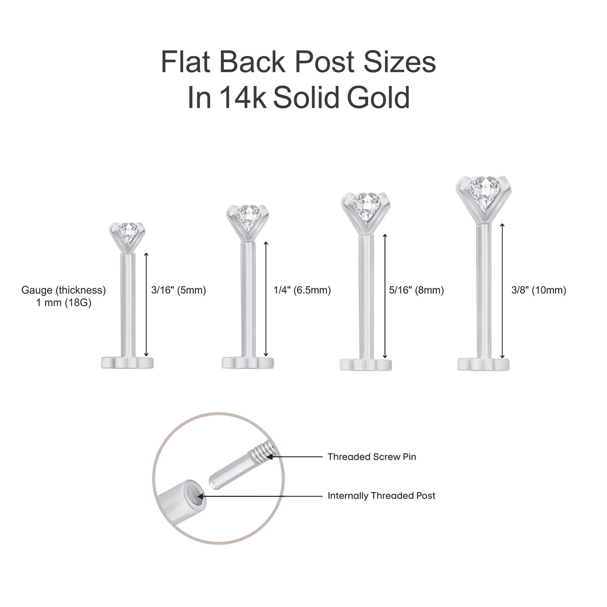 White Gold Gemstone Milgrain Set Flat Back Earring - Image 12