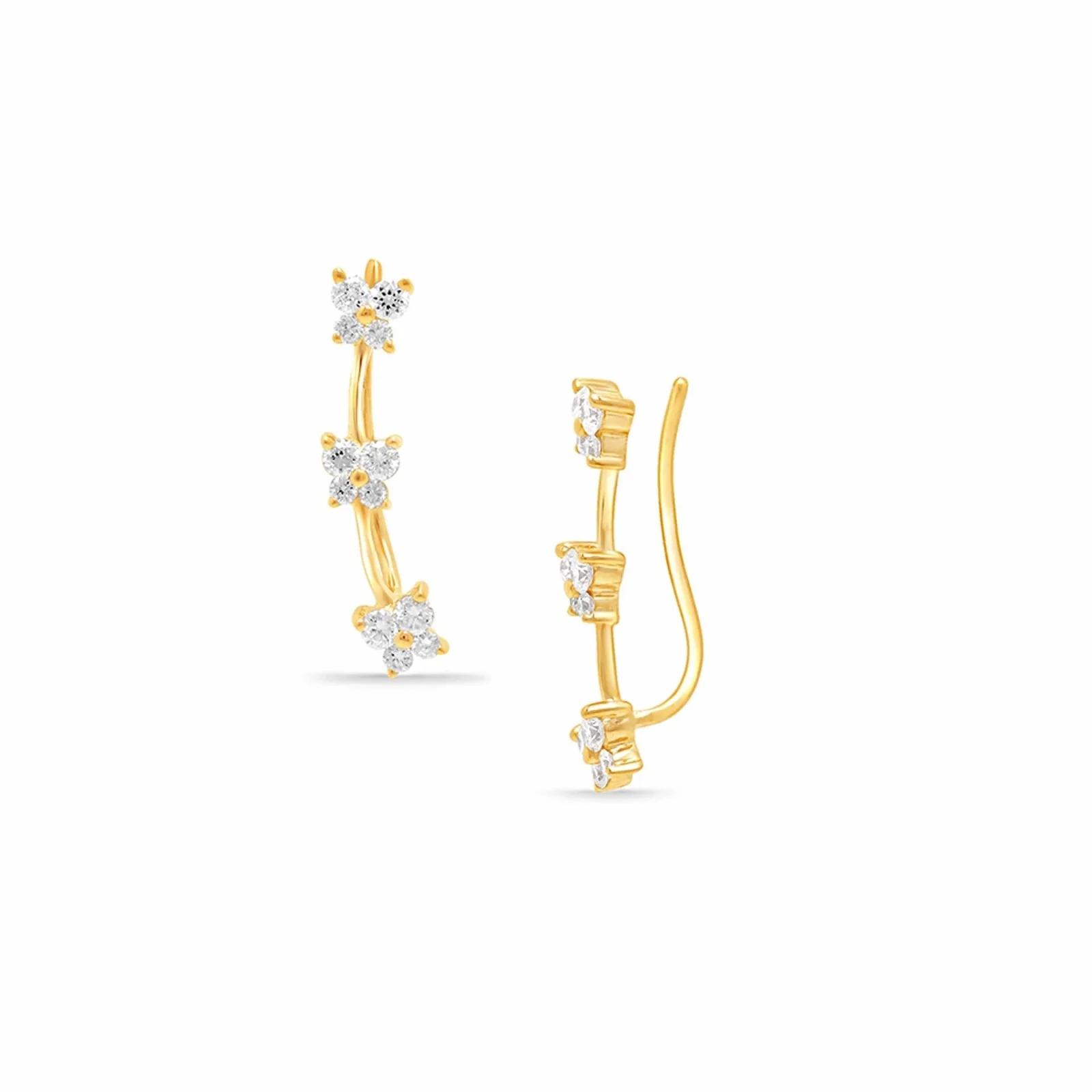 Yellow Gold 18k Diamond Butterfly Ear Climber