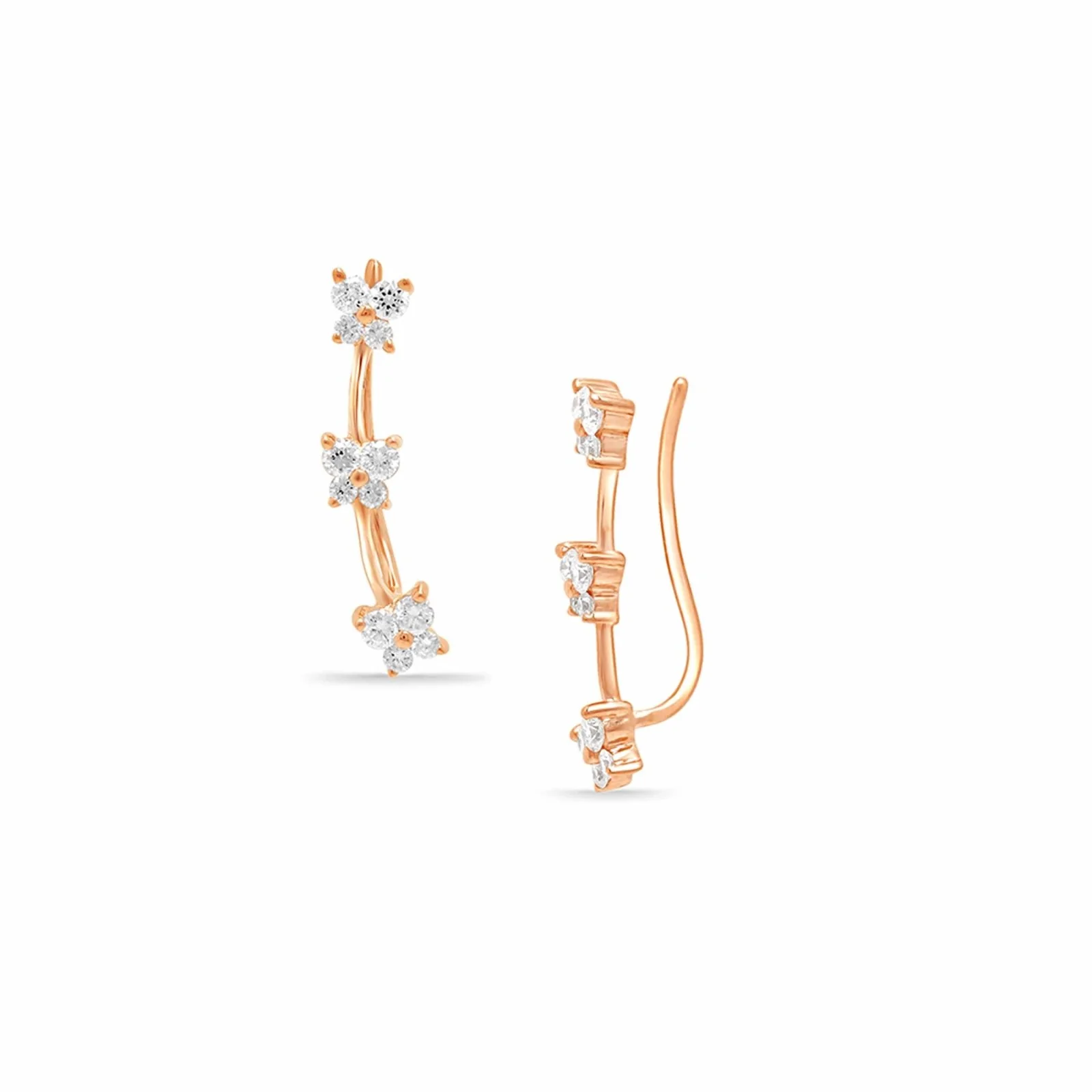 Rose Gold Half Carat Diamond Butterfly Ear Climber