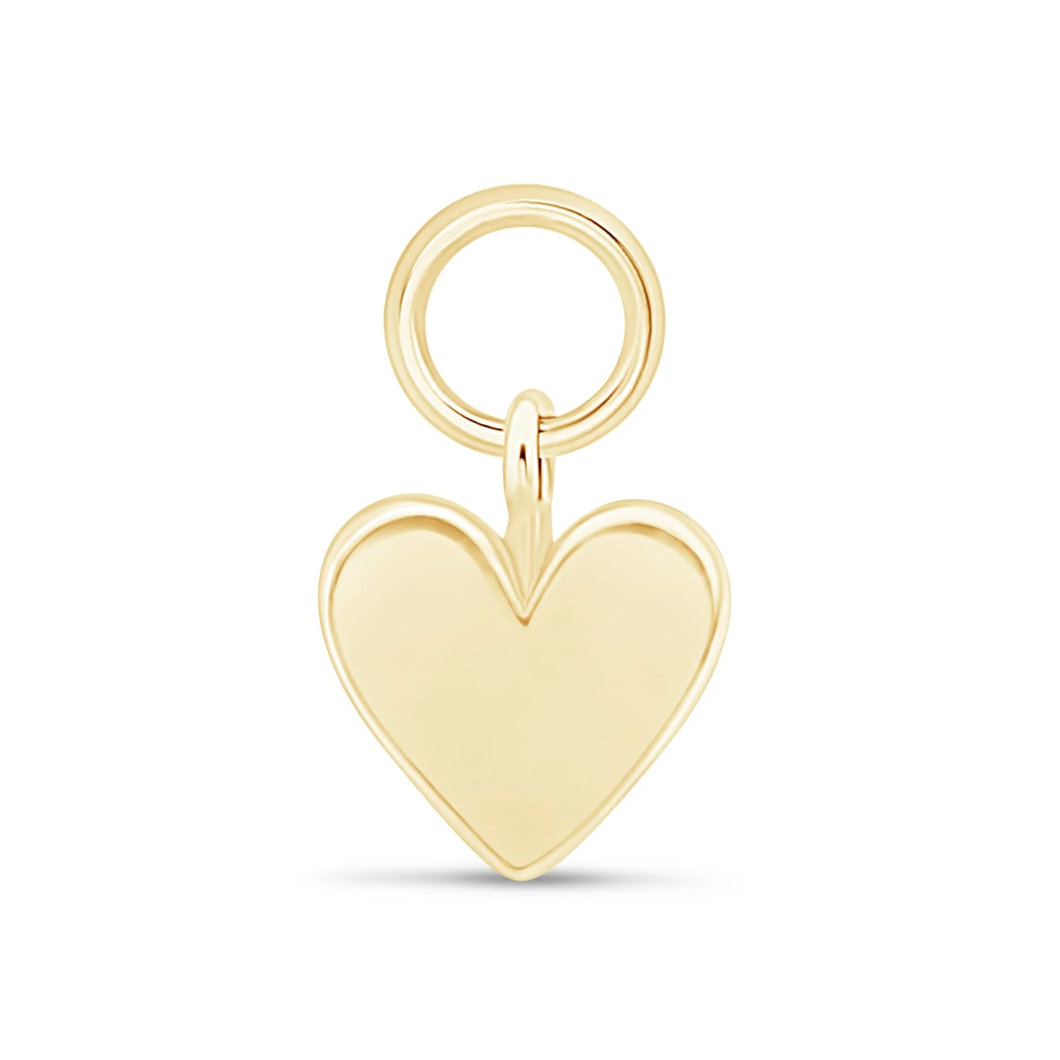 Yellow Gold Heart Charm Hoop - Image 7