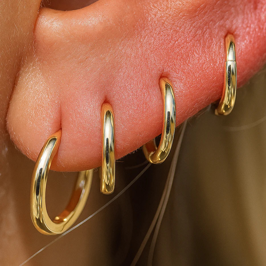 Yellow Gold Infinity Cartilage Hoop - Image 3