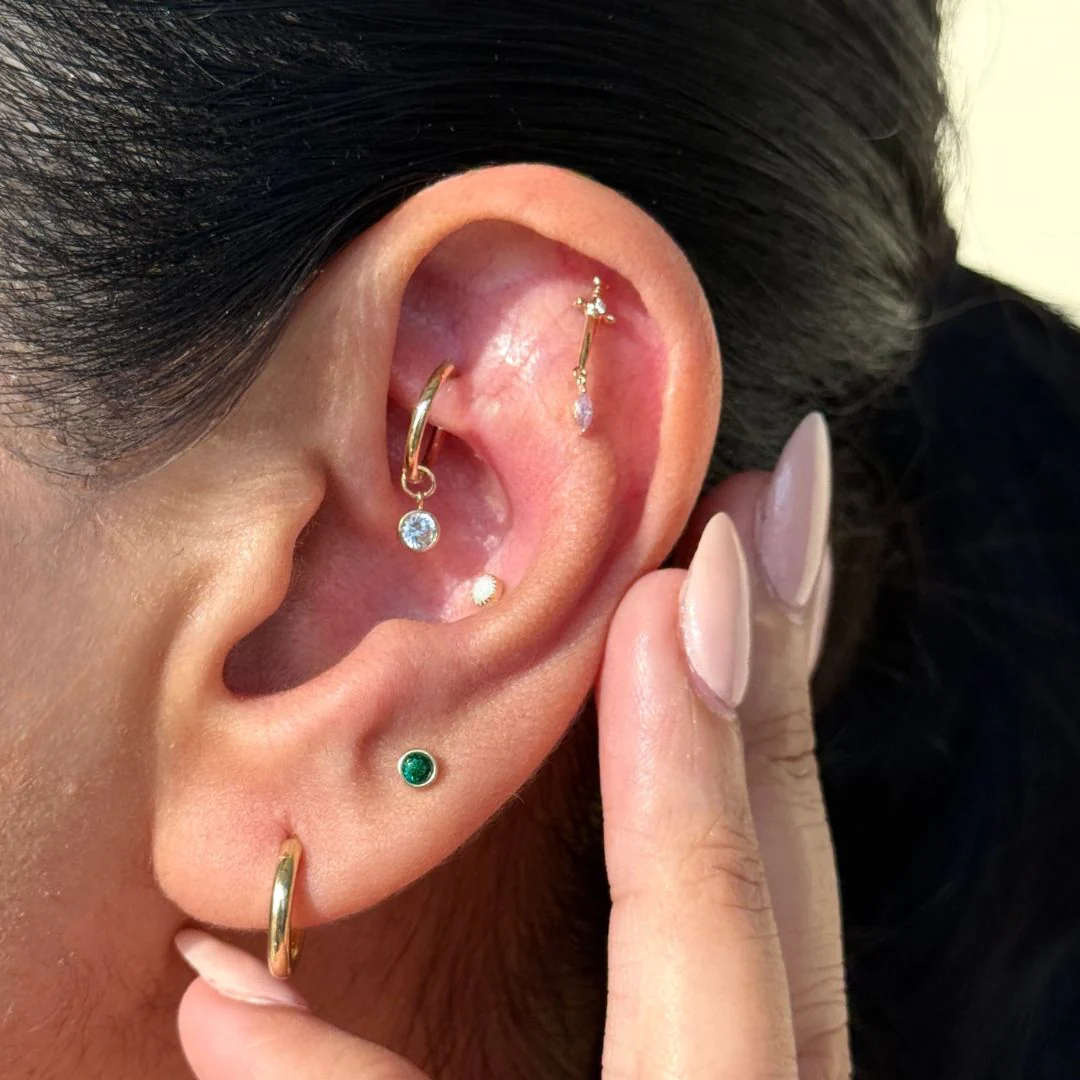 Yellow Gold Infinity Cartilage Hoop - Image 7