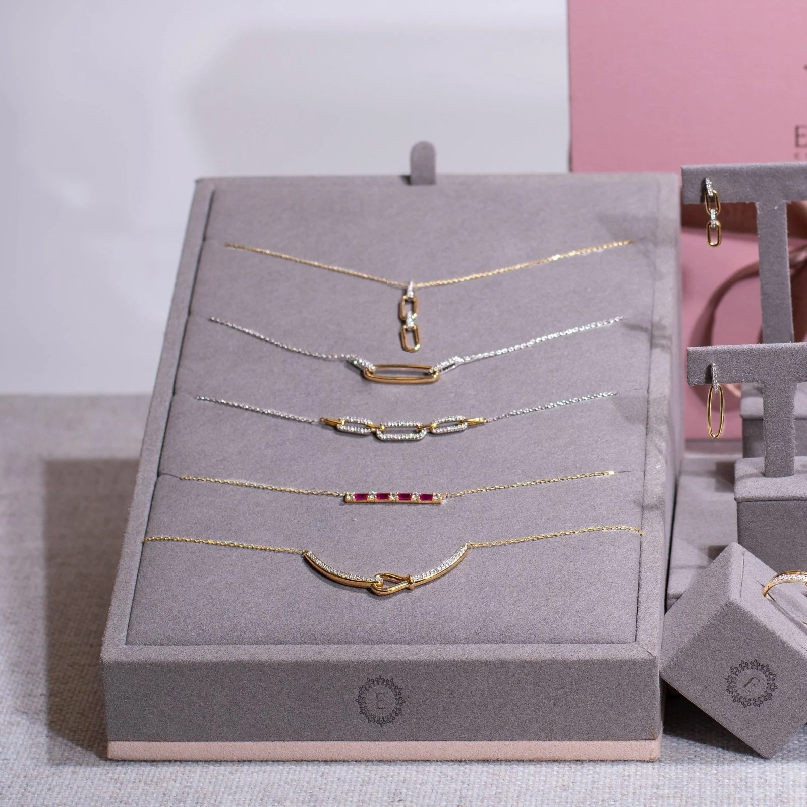 Yellow Gold Diamond Link Chain Necklace - Image 2