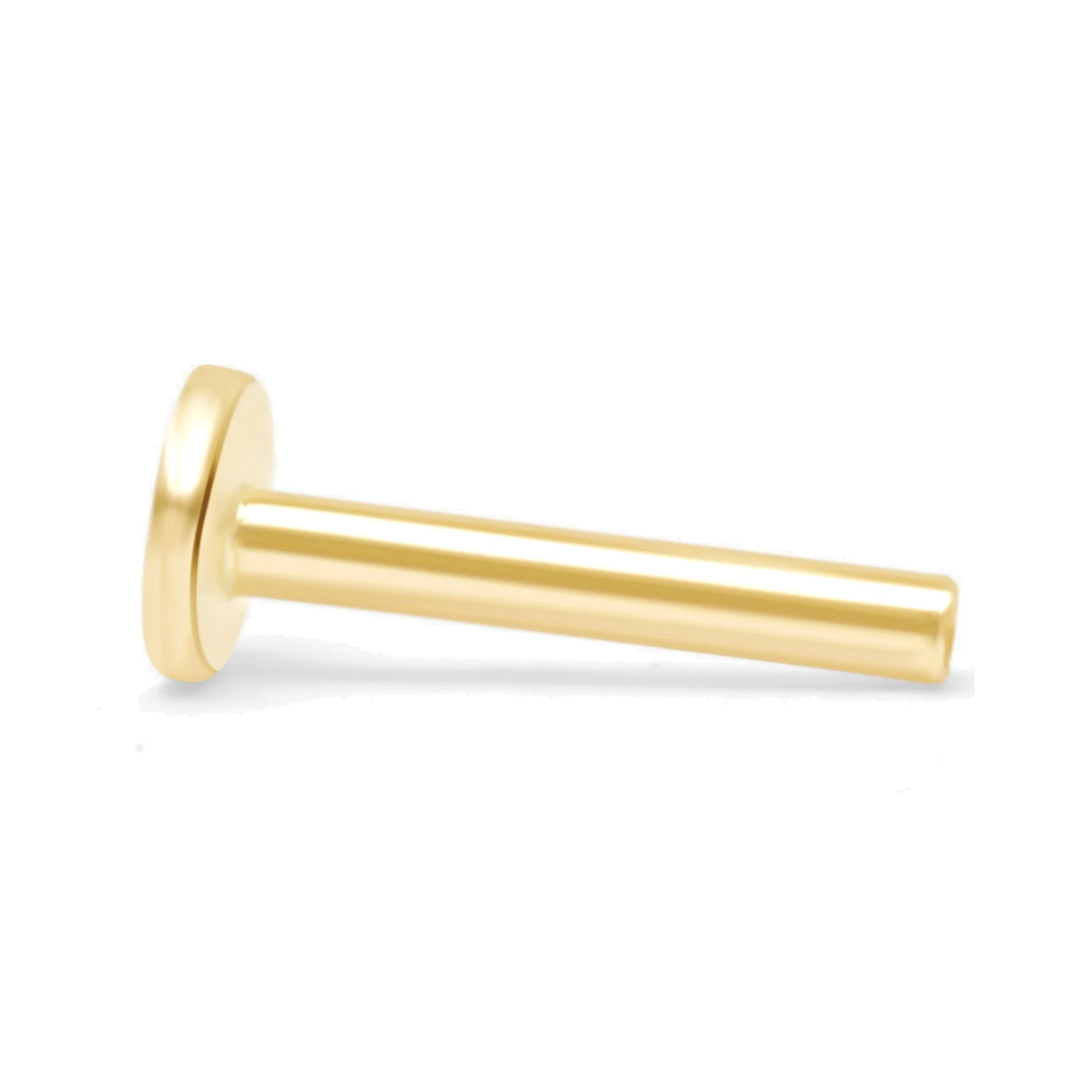 Internally Threaded Flat Back Earring Post- 14k Gold