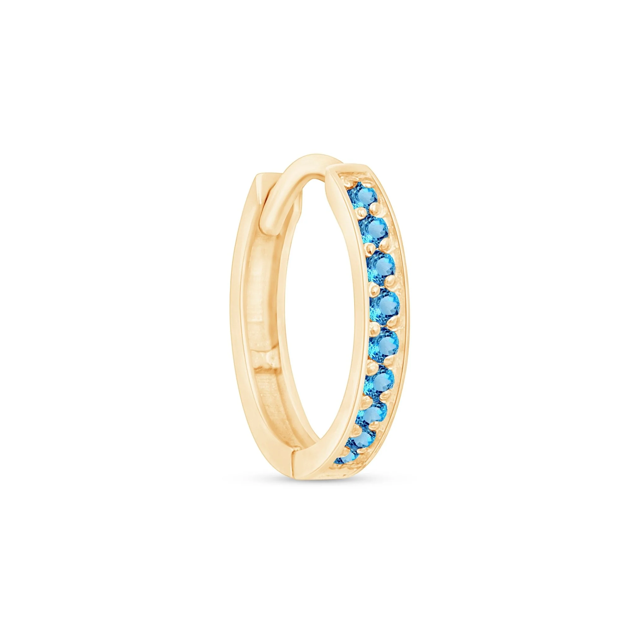 Yellow Gold Topaz Cartilage Hoop