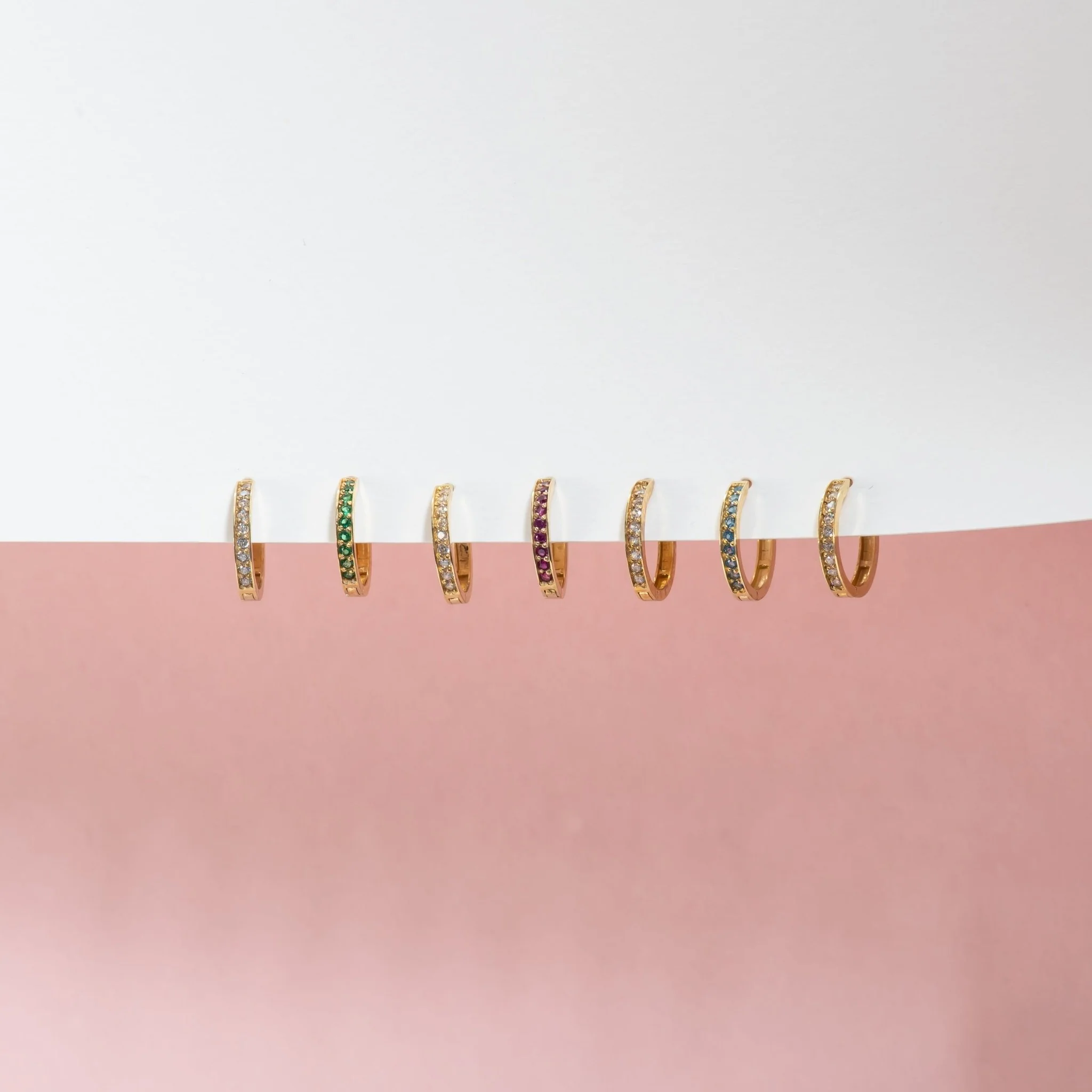 Yellow Gold Topaz Cartilage Hoop - Image 4
