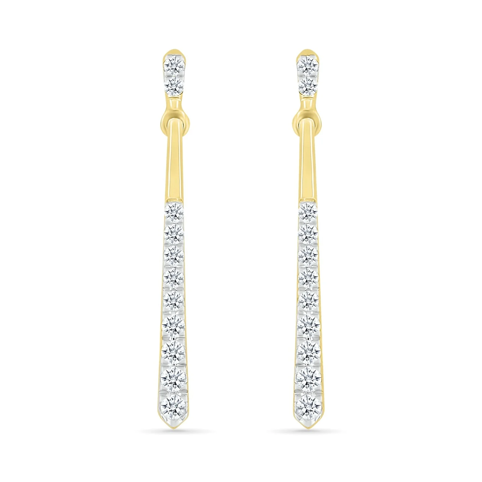 Yellow Gold Diamond Dangle Stud