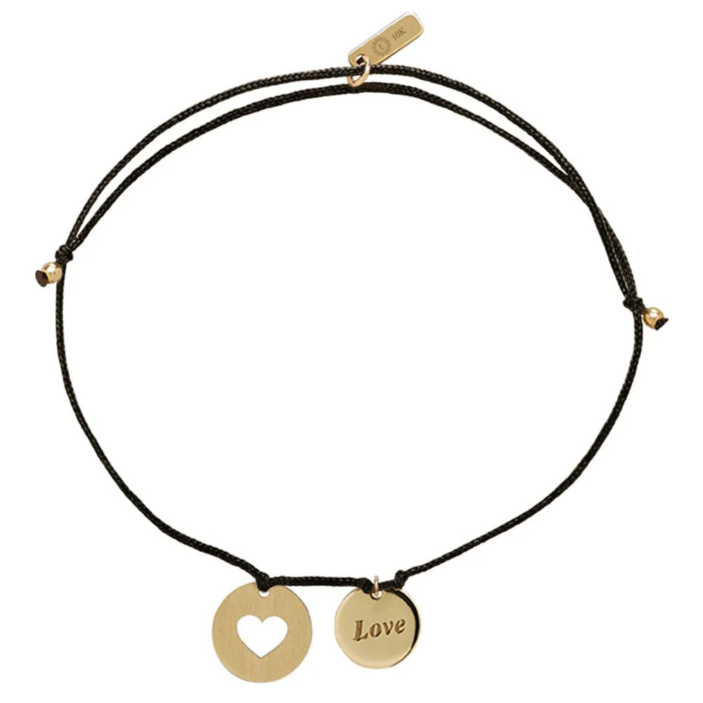 Love Charm Bracelet in Solid 10k Yellow Gold
