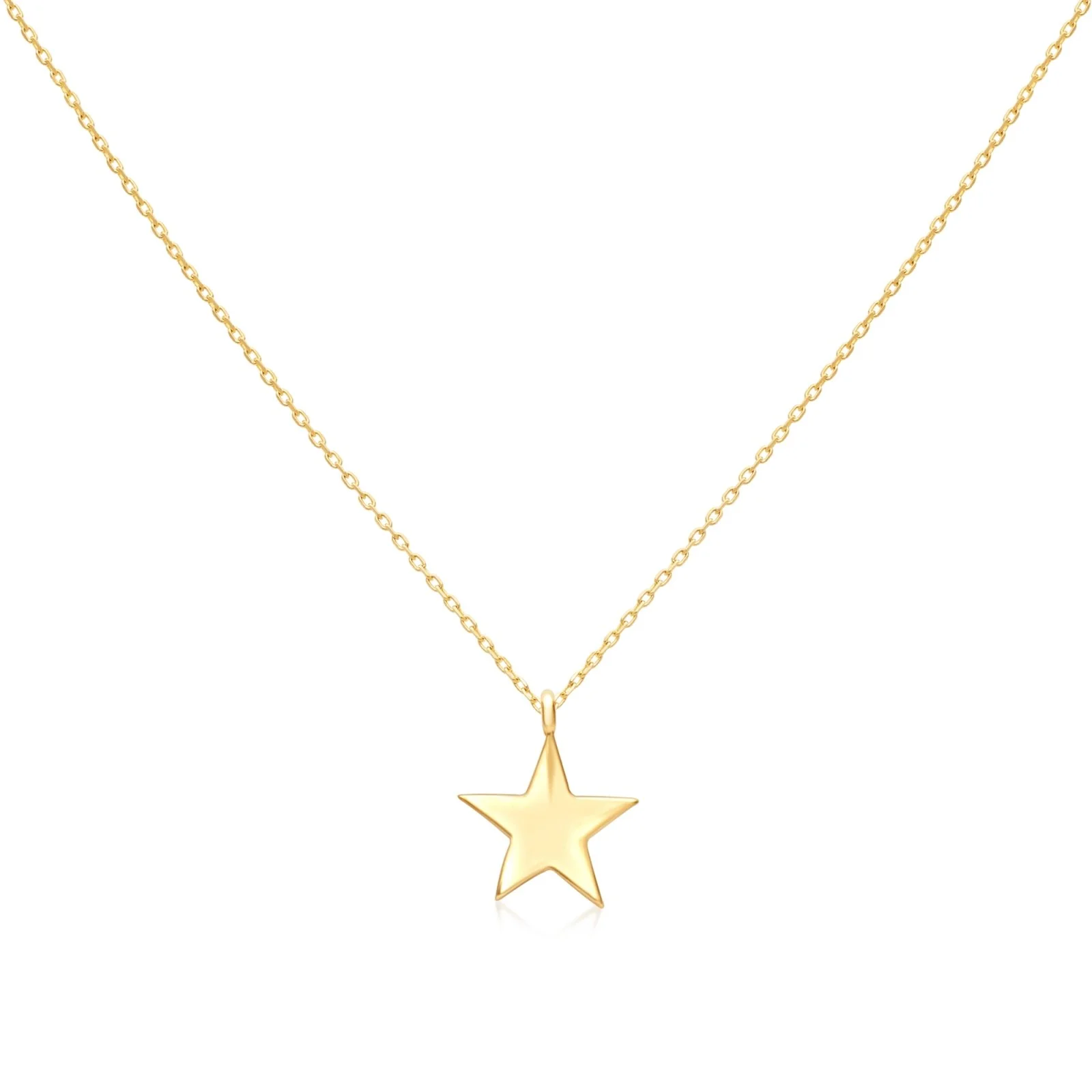 Yellow Gold Lucky Star Pendant Necklace