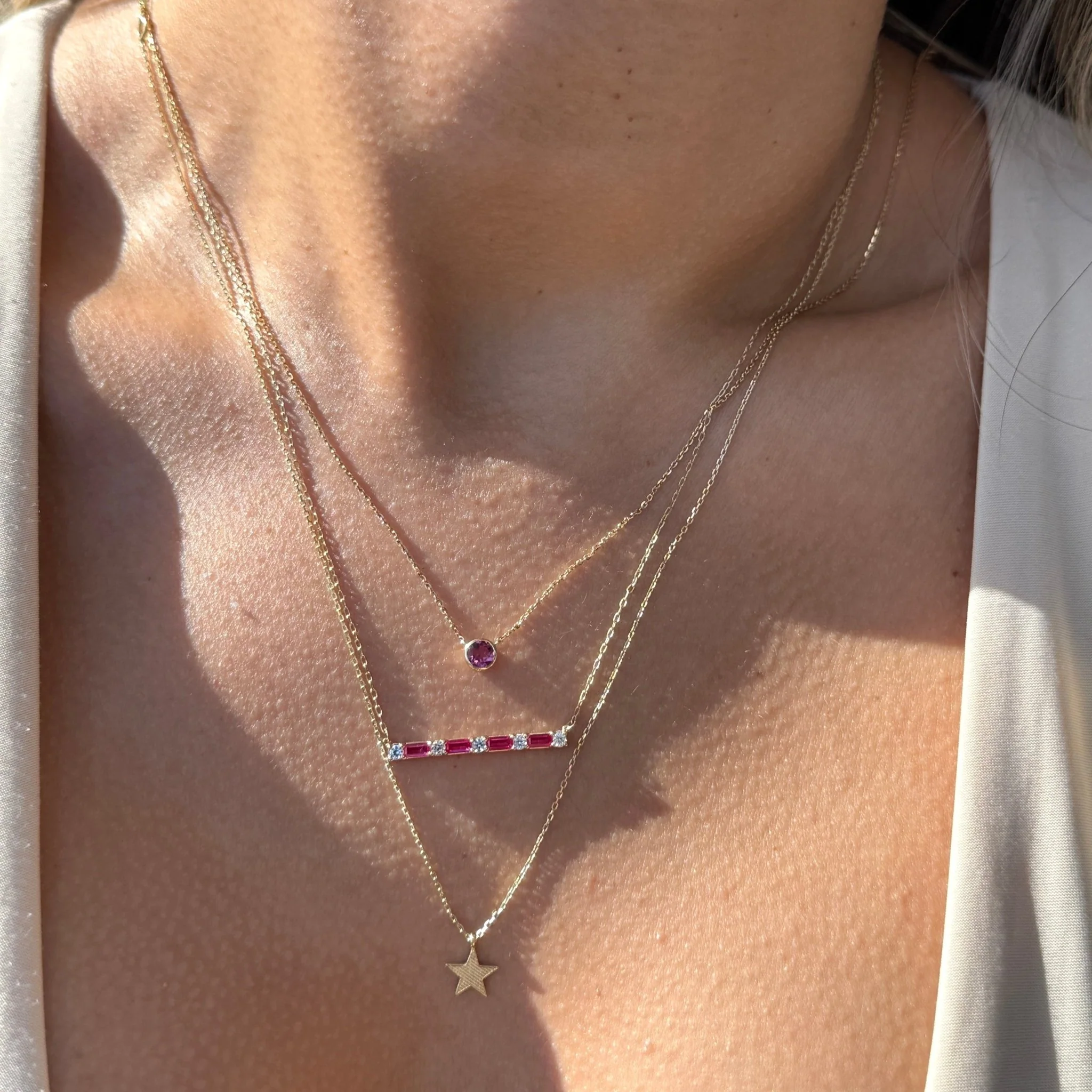 Yellow Gold Lucky Star Pendant Necklace - Image 3
