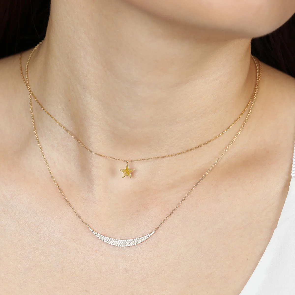 Yellow Gold Lucky Star Pendant Necklace - Image 4