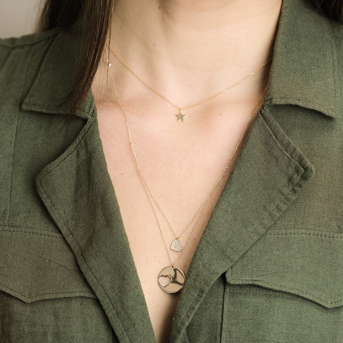 Yellow Gold Lucky Star Pendant Necklace - Image 5