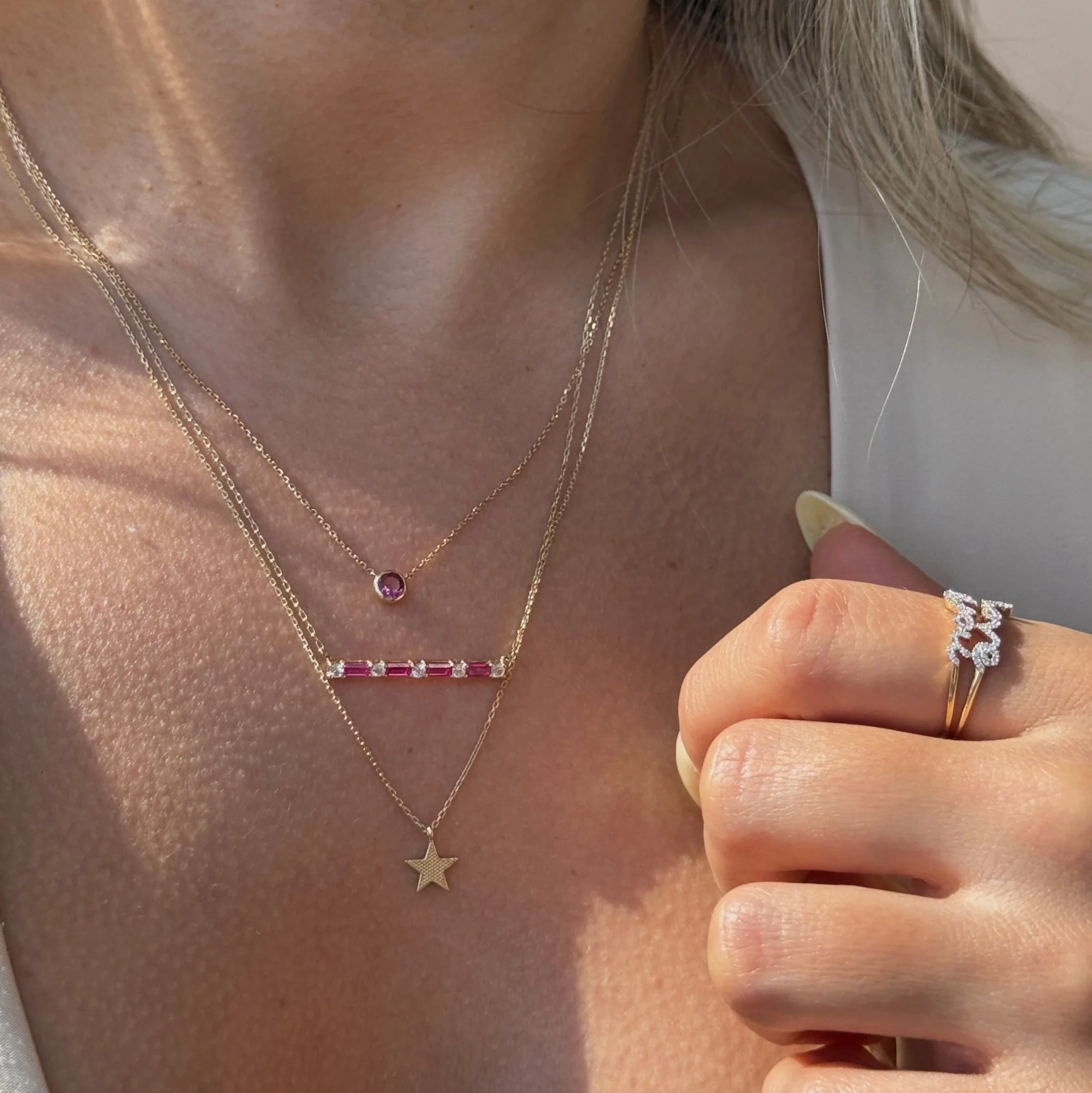 Yellow Gold Lucky Star Pendant Necklace - Image 6