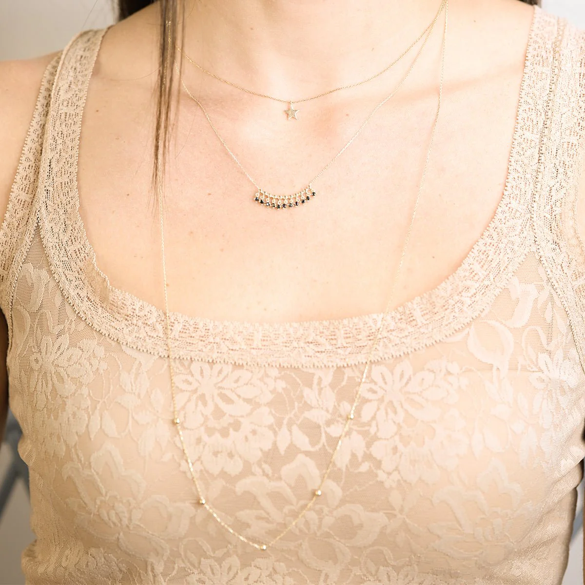 Yellow Gold Lucky Star Pendant Necklace - Image 7