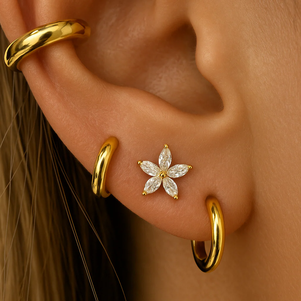 Yellow Gold Infinity Cartilage Hoop - Image 4