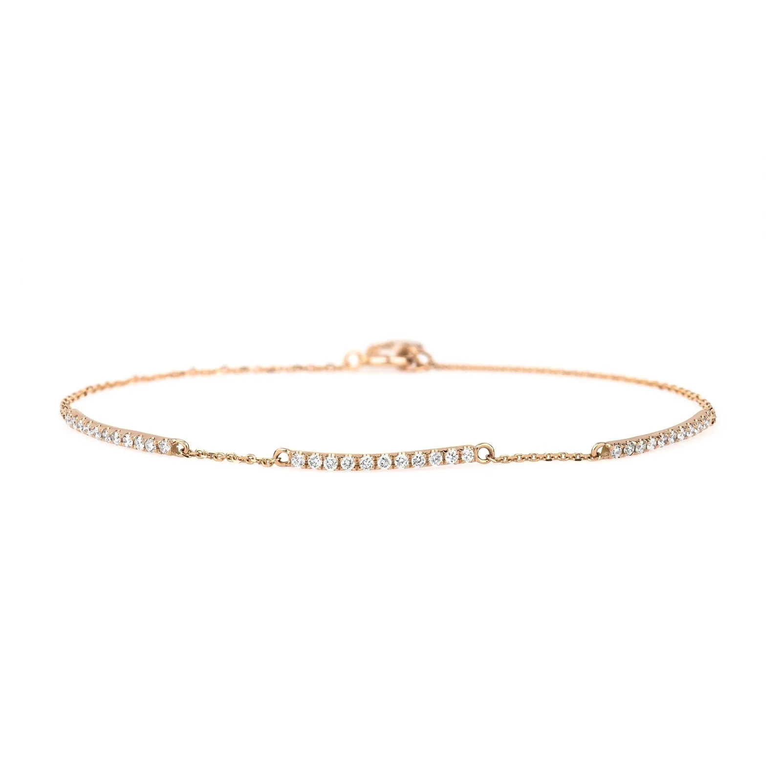 Diamond Tennis Bracelet in Solid 14k Rose Gold