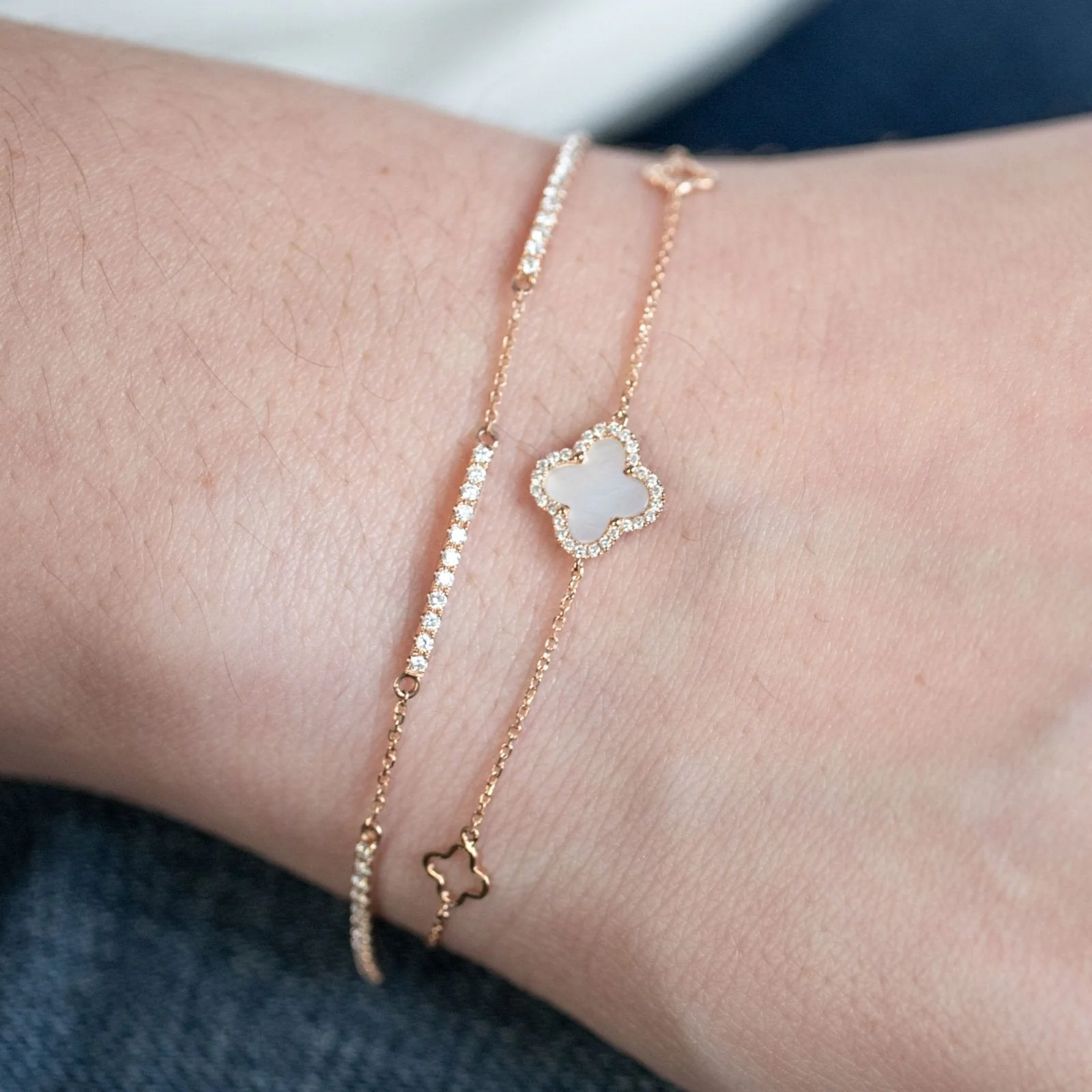 Diamond Tennis Bracelet in Solid 14k Rose Gold - Image 2