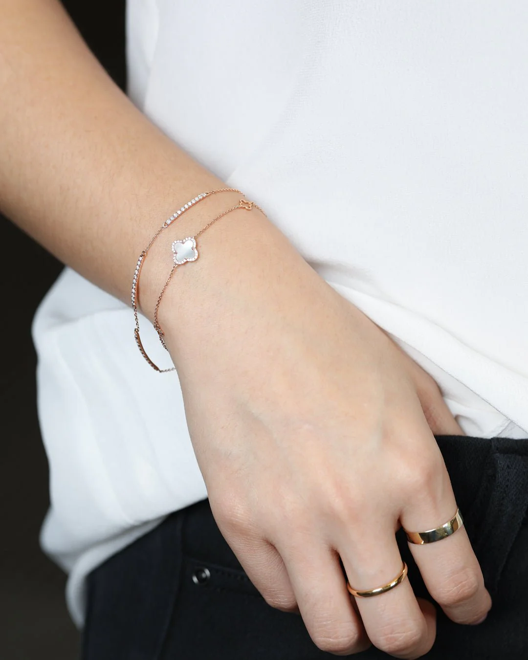 Diamond Tennis Bracelet in Solid 14k Rose Gold - Image 4