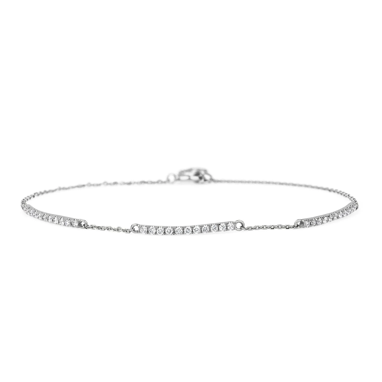Diamond Tennis Bracelet in Solid 14k White Gold
