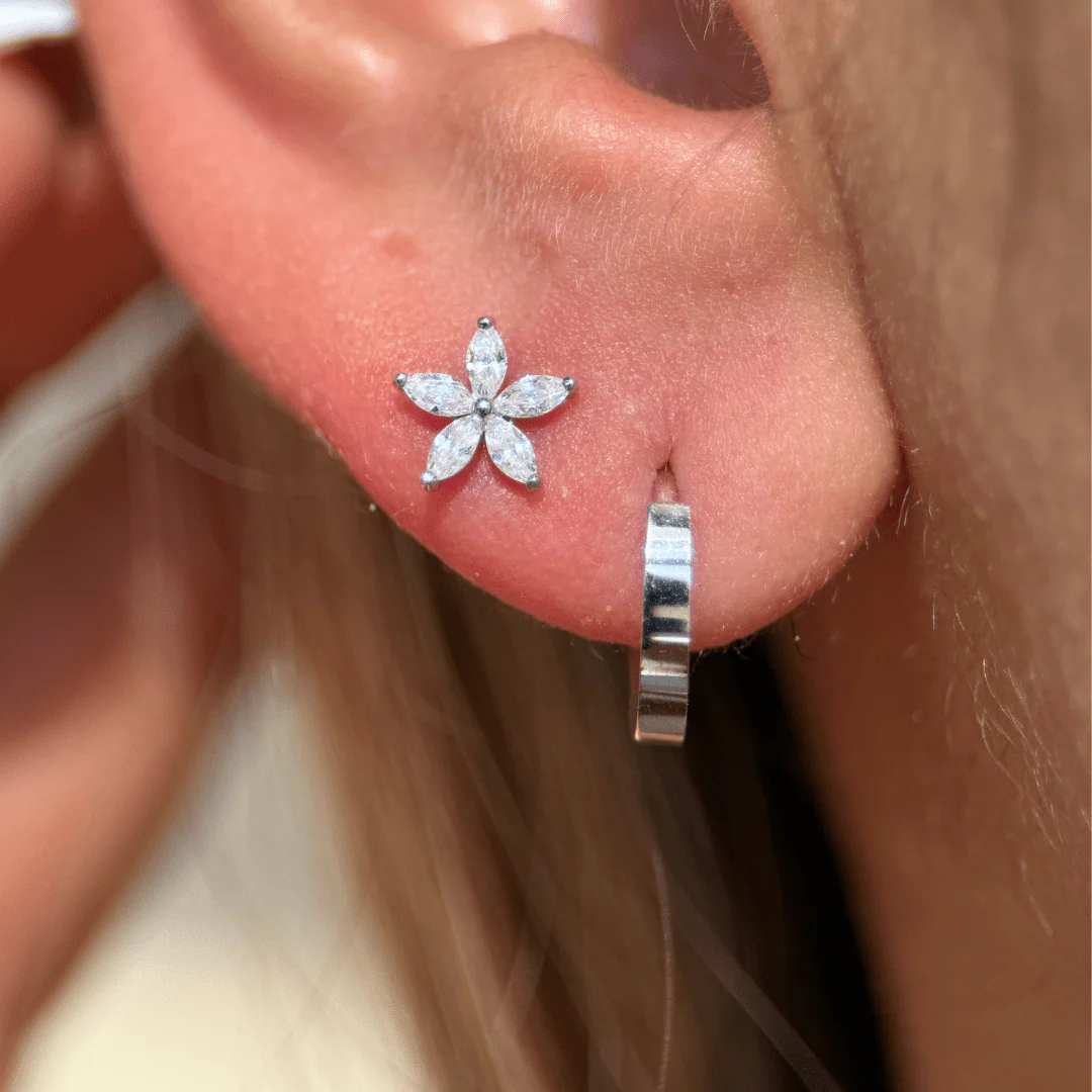 White Gold Mini Cartilage Hoop - Image 4