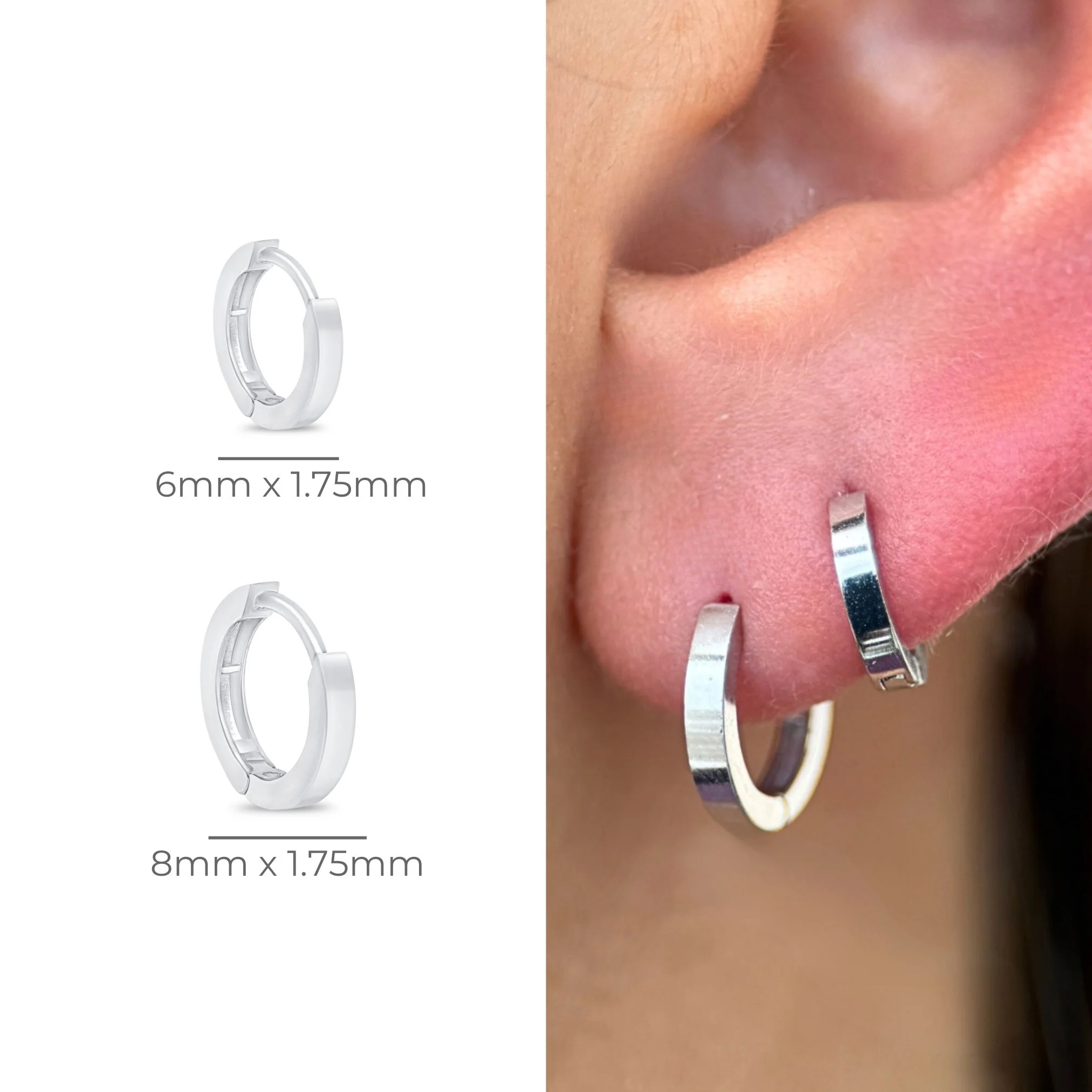 White Gold Mini Cartilage Hoop - Image 7
