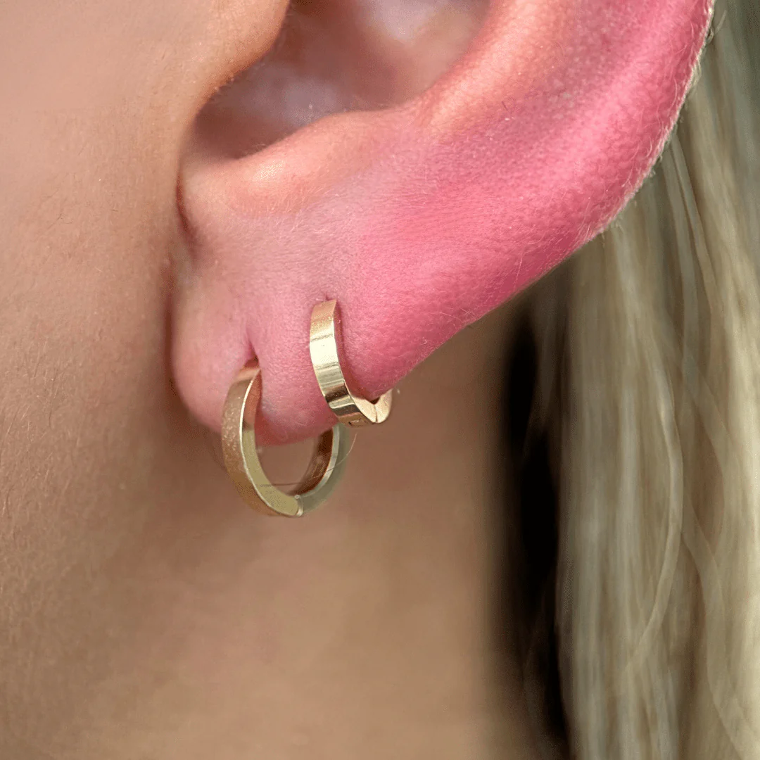 Yellow Gold Mini Cartilage Hoop - Image 3