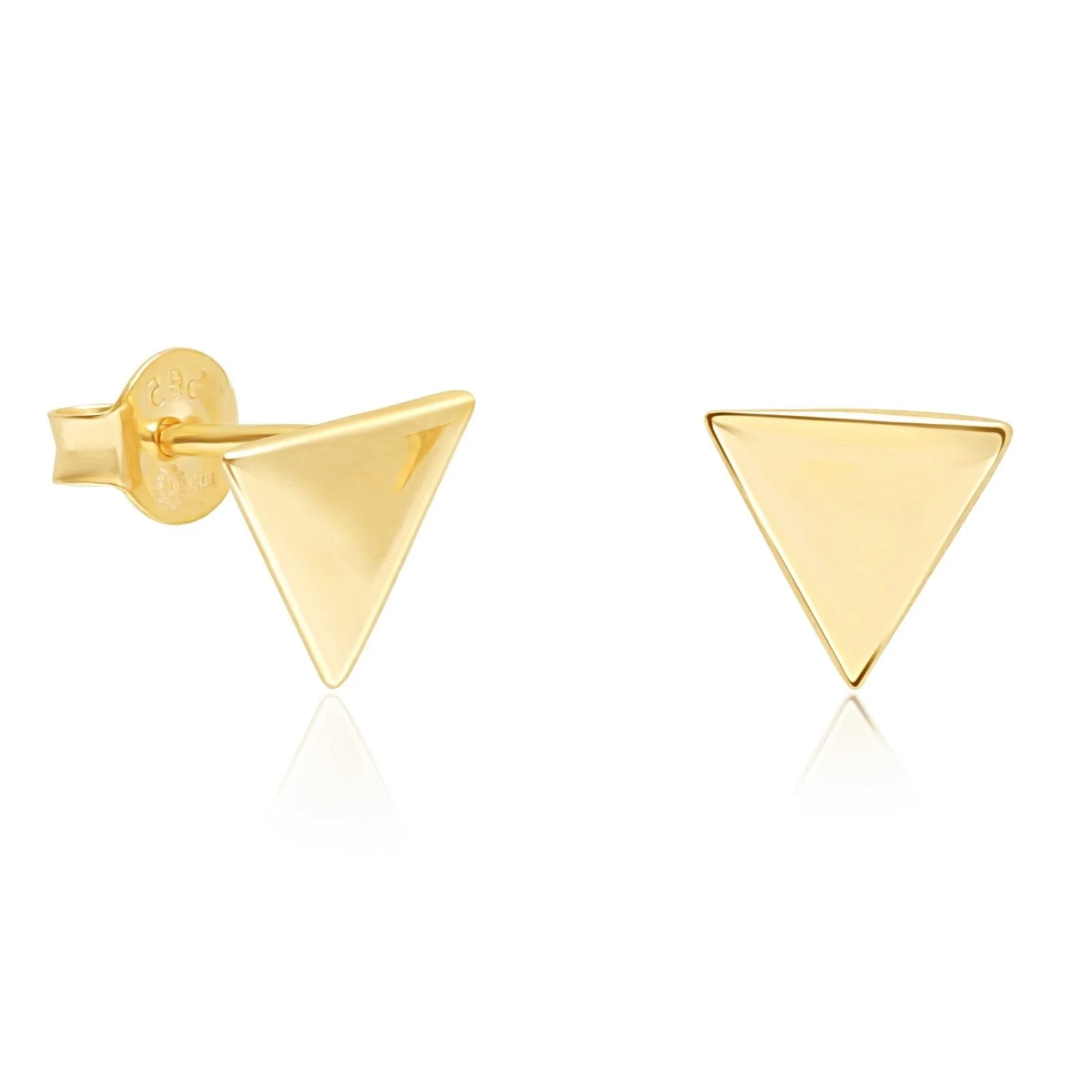 Yellow Gold Triangle Screw Back Stud