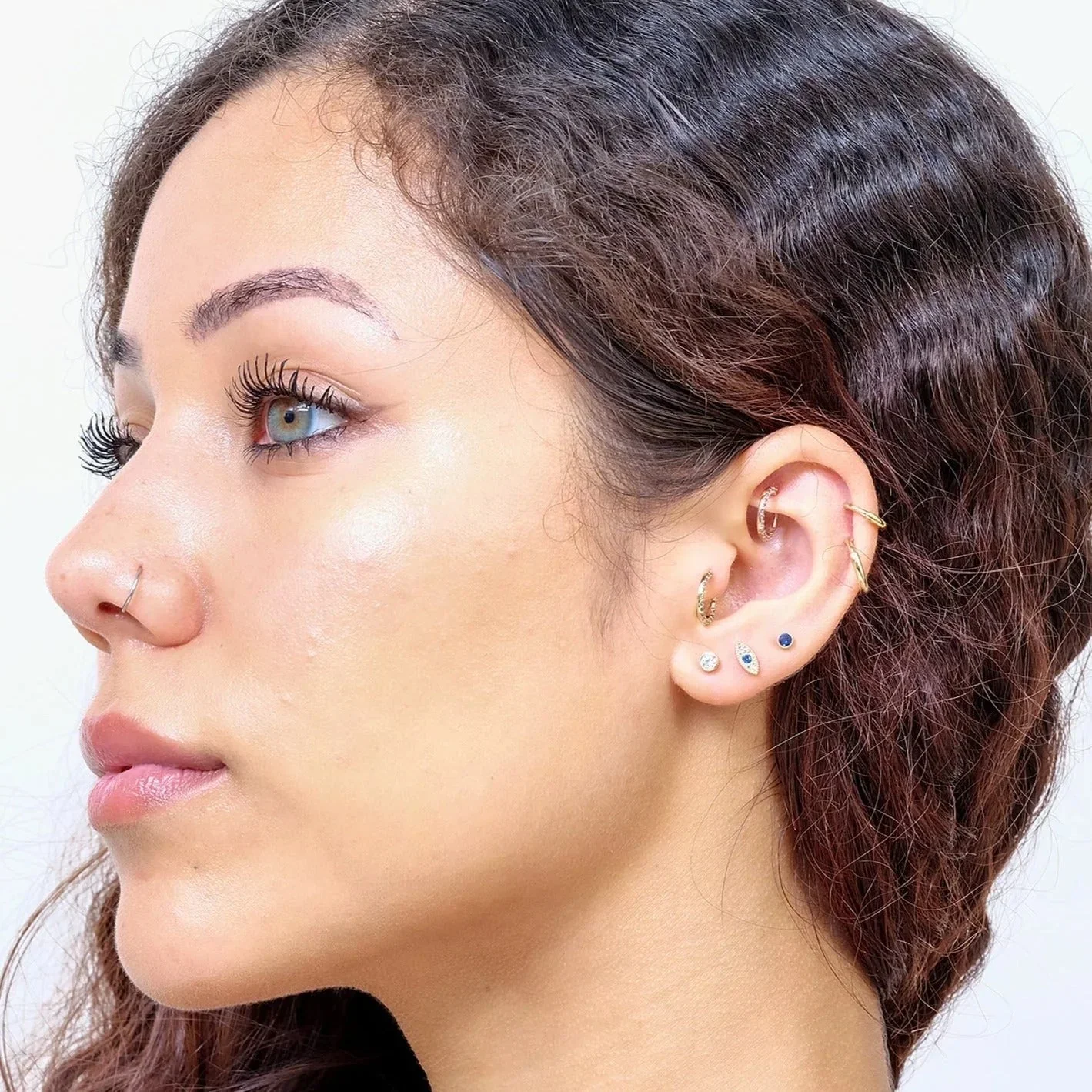 Yellow Gold Natural Diamond Bezel Flat Back Earring - Image 10