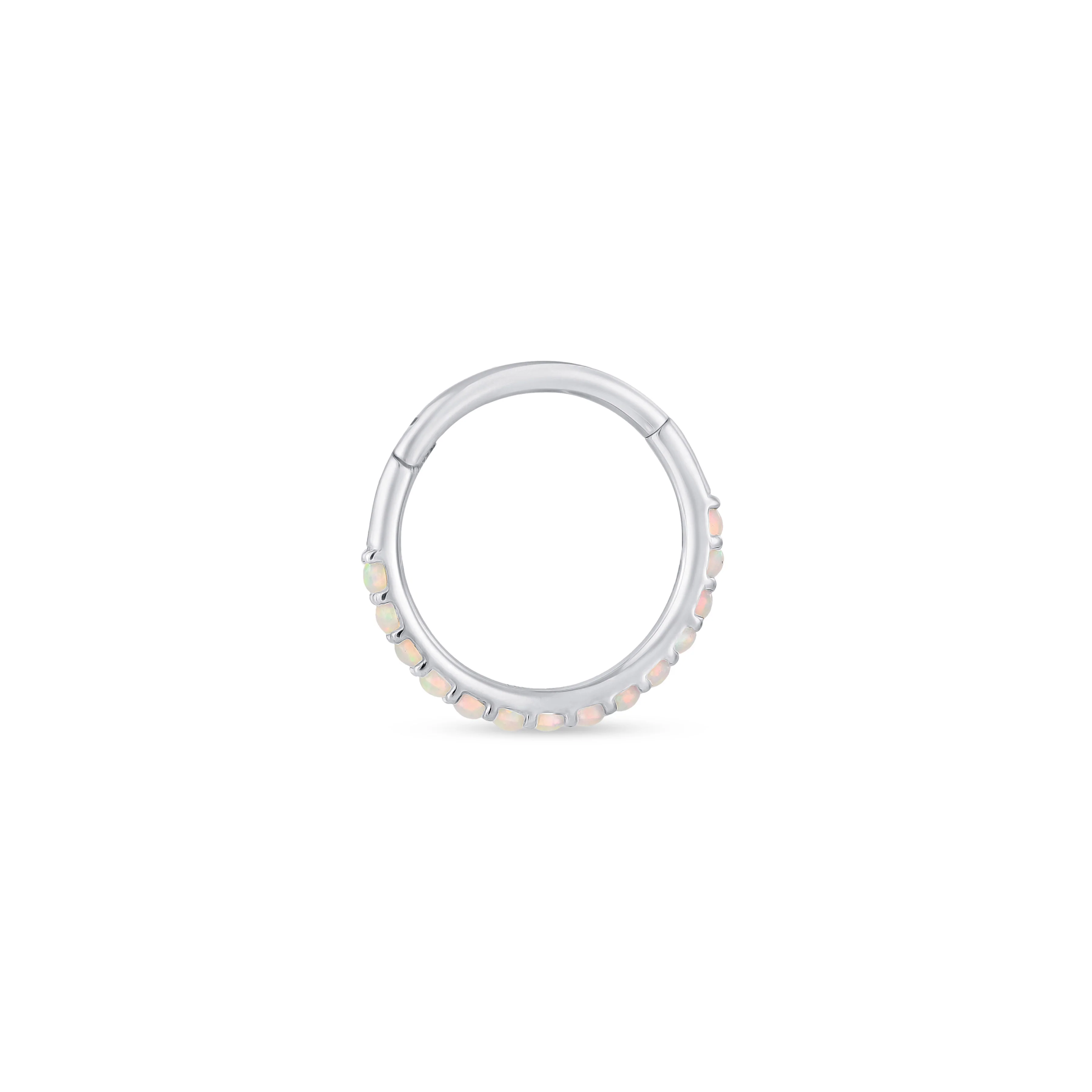 White Gold Opal Cartilage Hoop