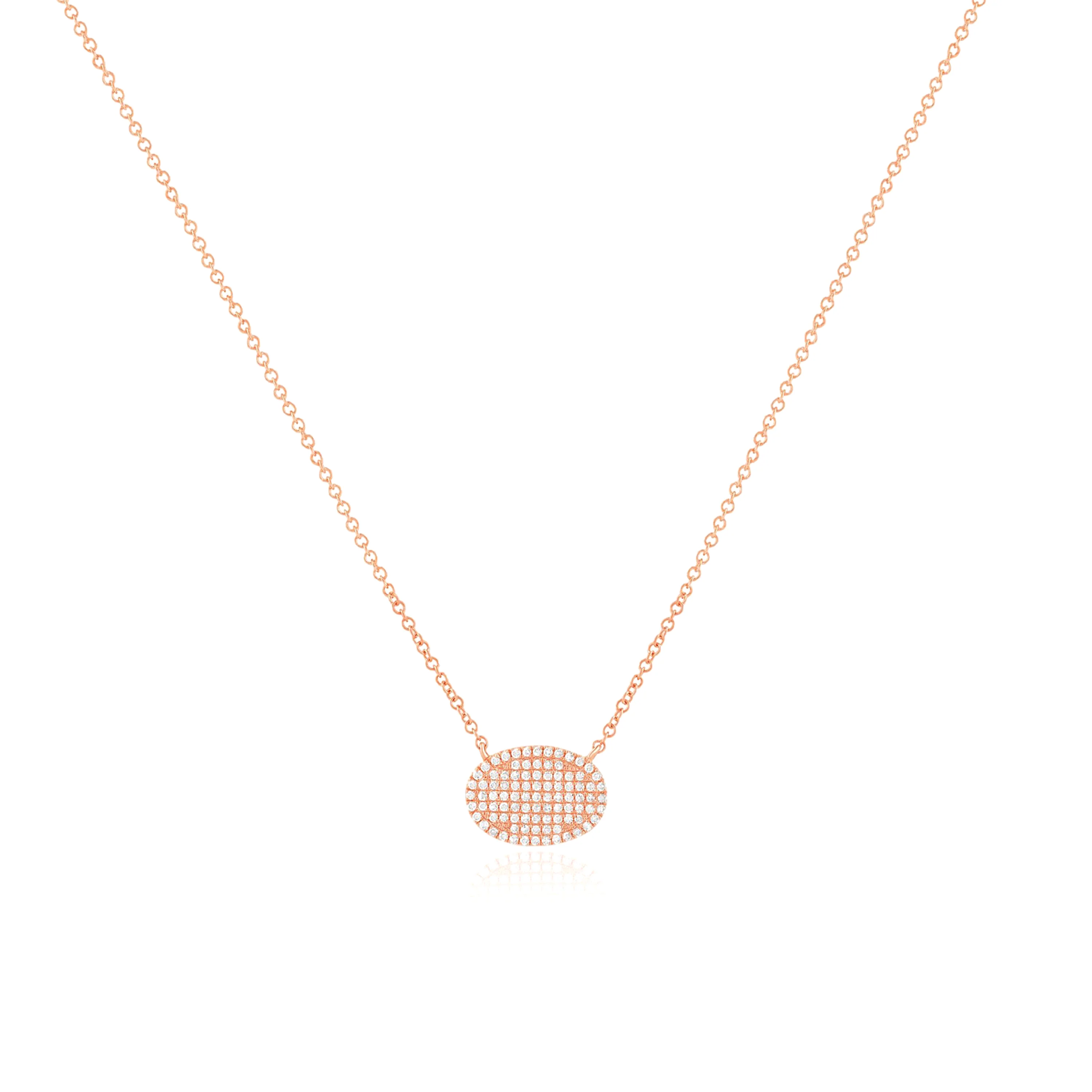 Rose Gold Oval Diamond Station Necklace