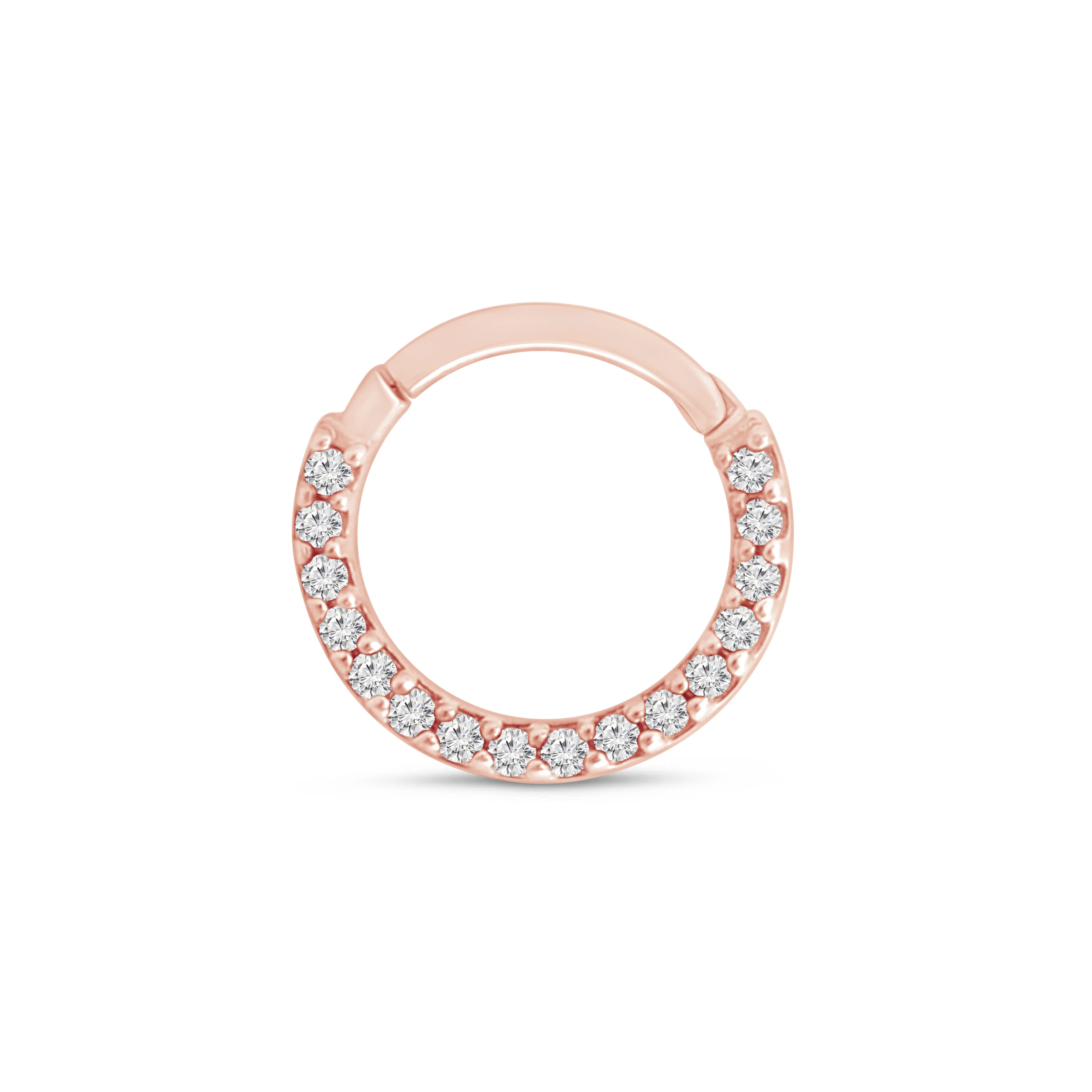 Rose Gold Gemstone Studded Eternity Clicker Hoop
