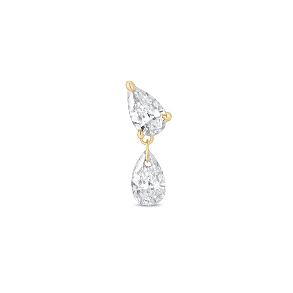 Pear Shape Lab-Grown Diamond Flat Back Earring - Image 11