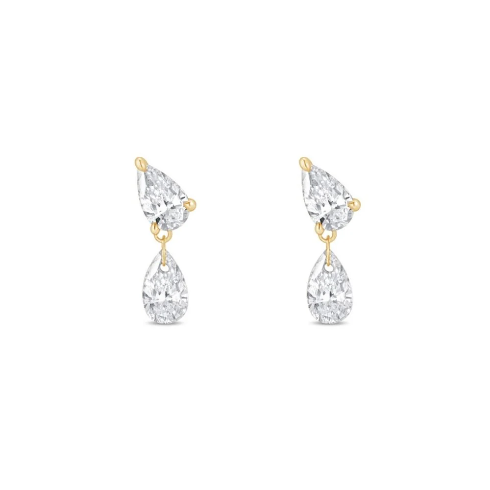 Pear Shape Lab-Grown Diamond Flat Back Earring - Image 12